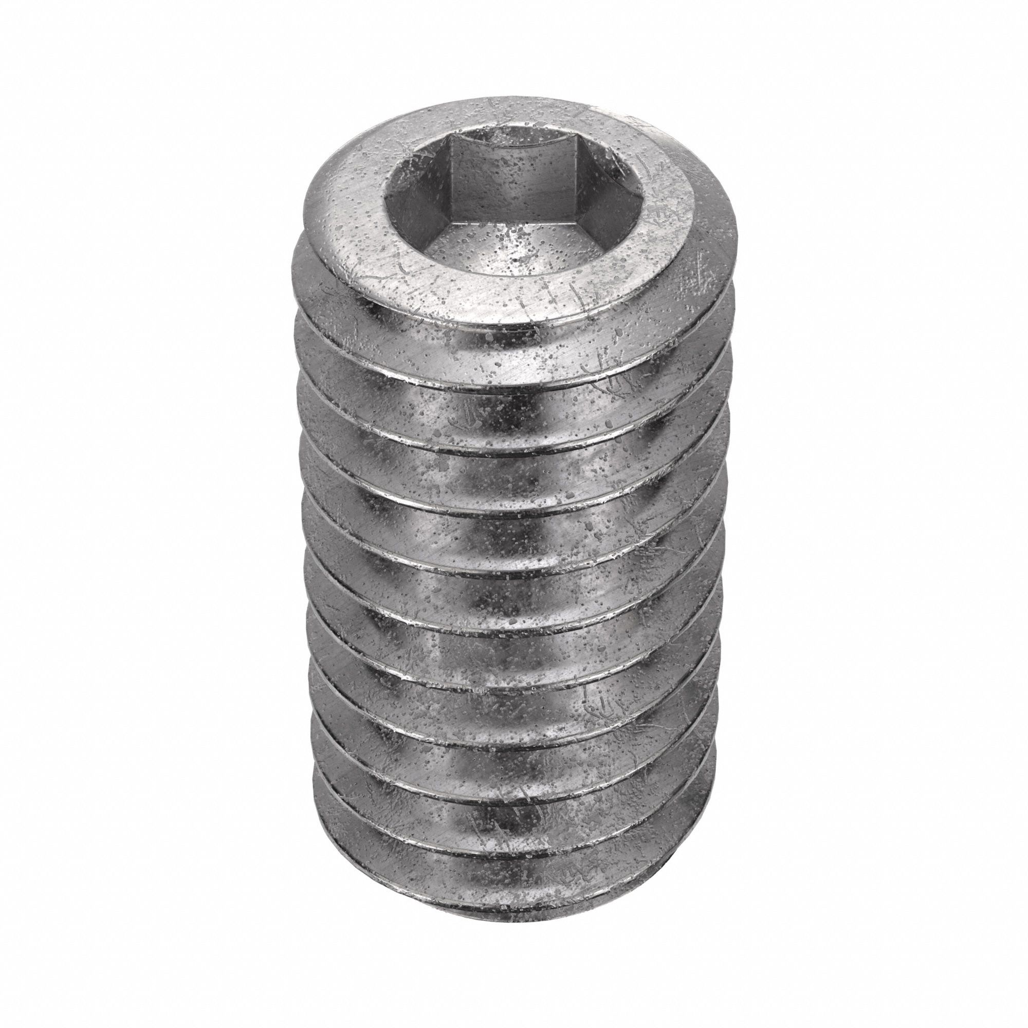 Socket Set Screw: M4x0.7 Thread Size, 8 mm Overall Lg, Flat pt, Stainless Steel, Plain, 100 PK