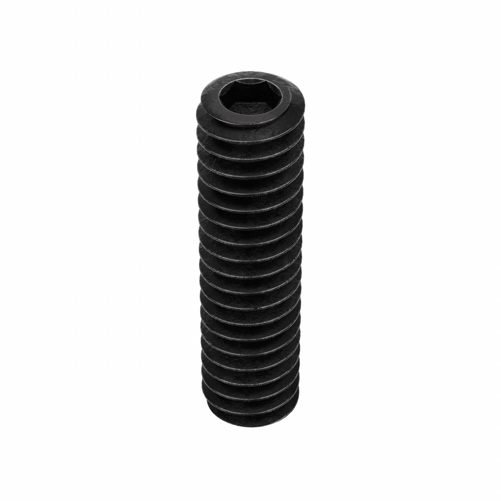 Socket Set Screw: 1/4"-20 Thread Size, 1 in Overall Lg, Cone pt, Alloy Steel, Black Oxide, 100 PK