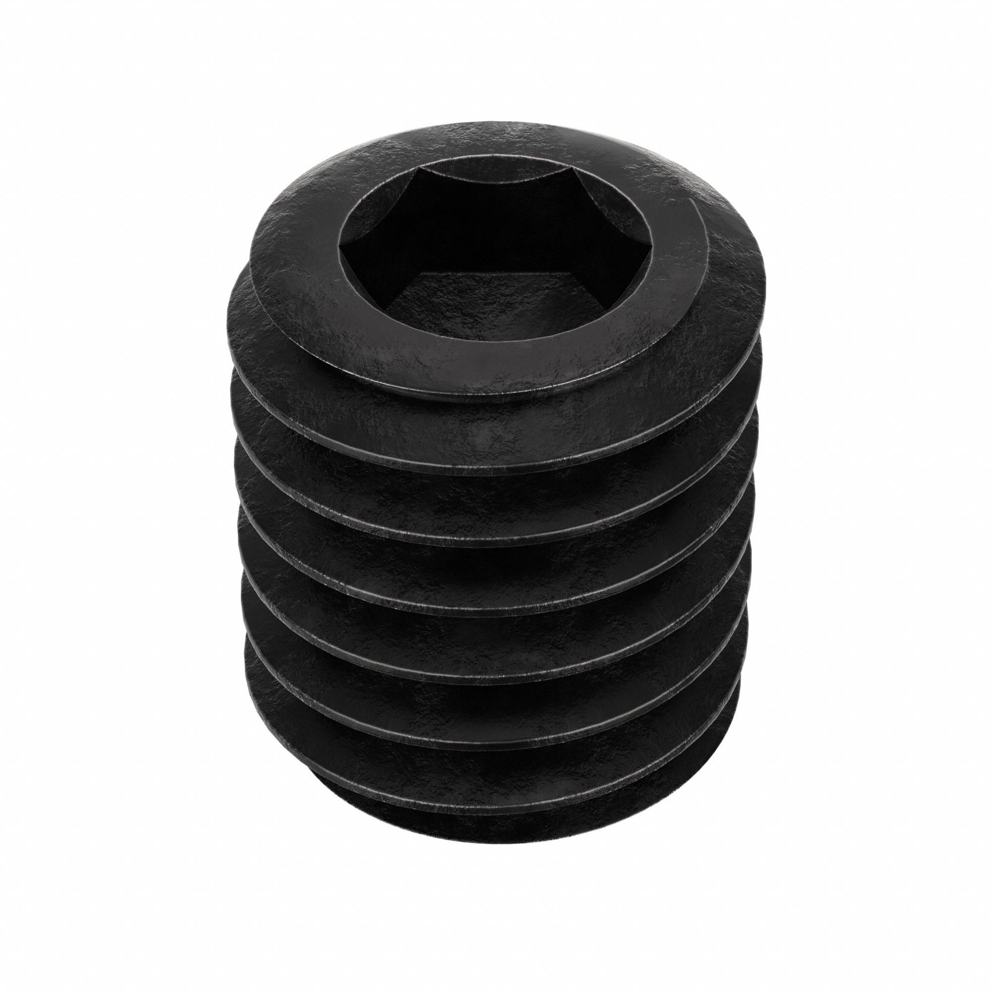 Socket Set Screw: 3/8"-16 Thread Size, 1/2 in Overall Lg, Cone pt, Alloy Steel, Black Oxide, 100 PK