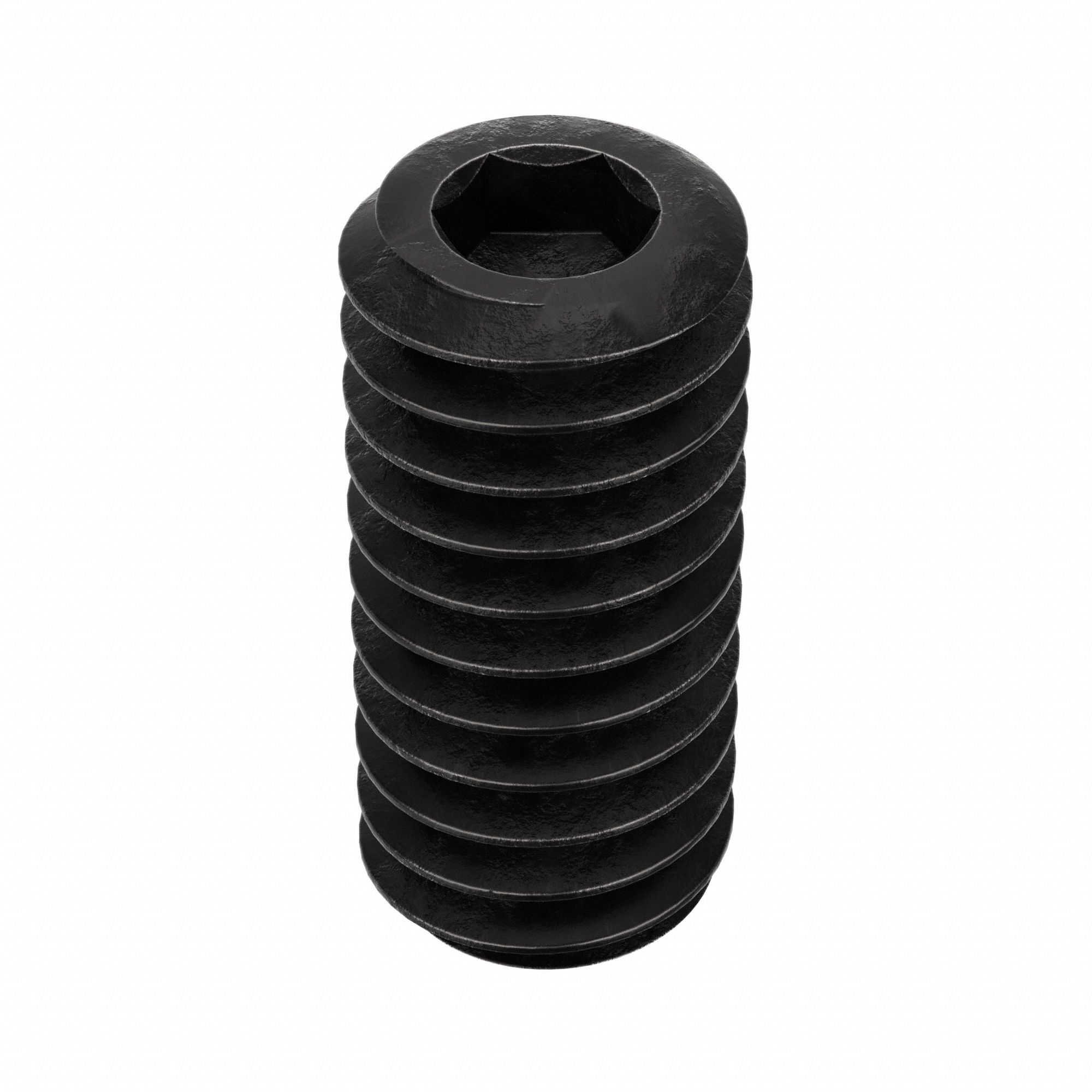 Socket Set Screw: #8-32 Thread Size, 3/8 in Overall Lg, Flat pt, Alloy Steel, Black Oxide, 100 PK