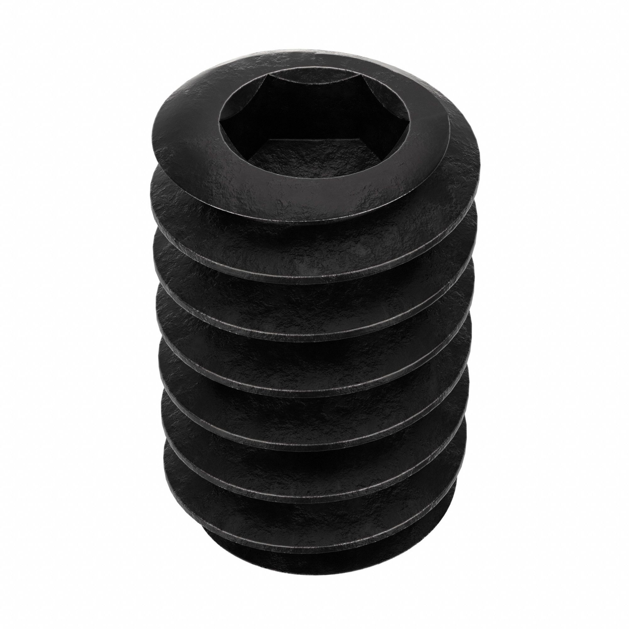 Socket Set Screw: #10-24 Thread Size, 5/16 in Overall Lg, Flat pt, Alloy Steel, Black Oxide, 100 PK