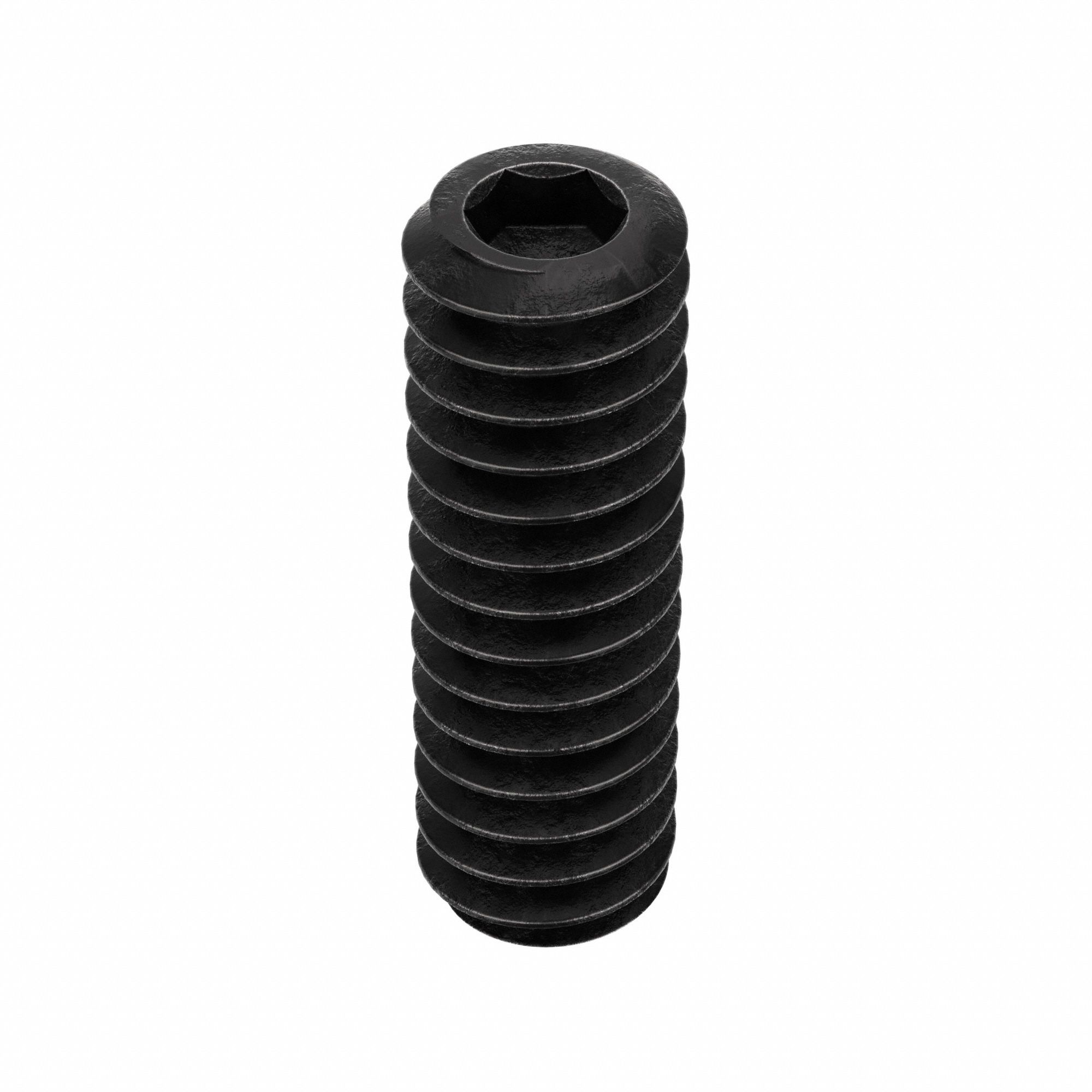 Socket Set Screw: #10-24 Thread Size, 5/8 in Overall Lg, Flat pt, Alloy Steel, Black Oxide, 100 PK