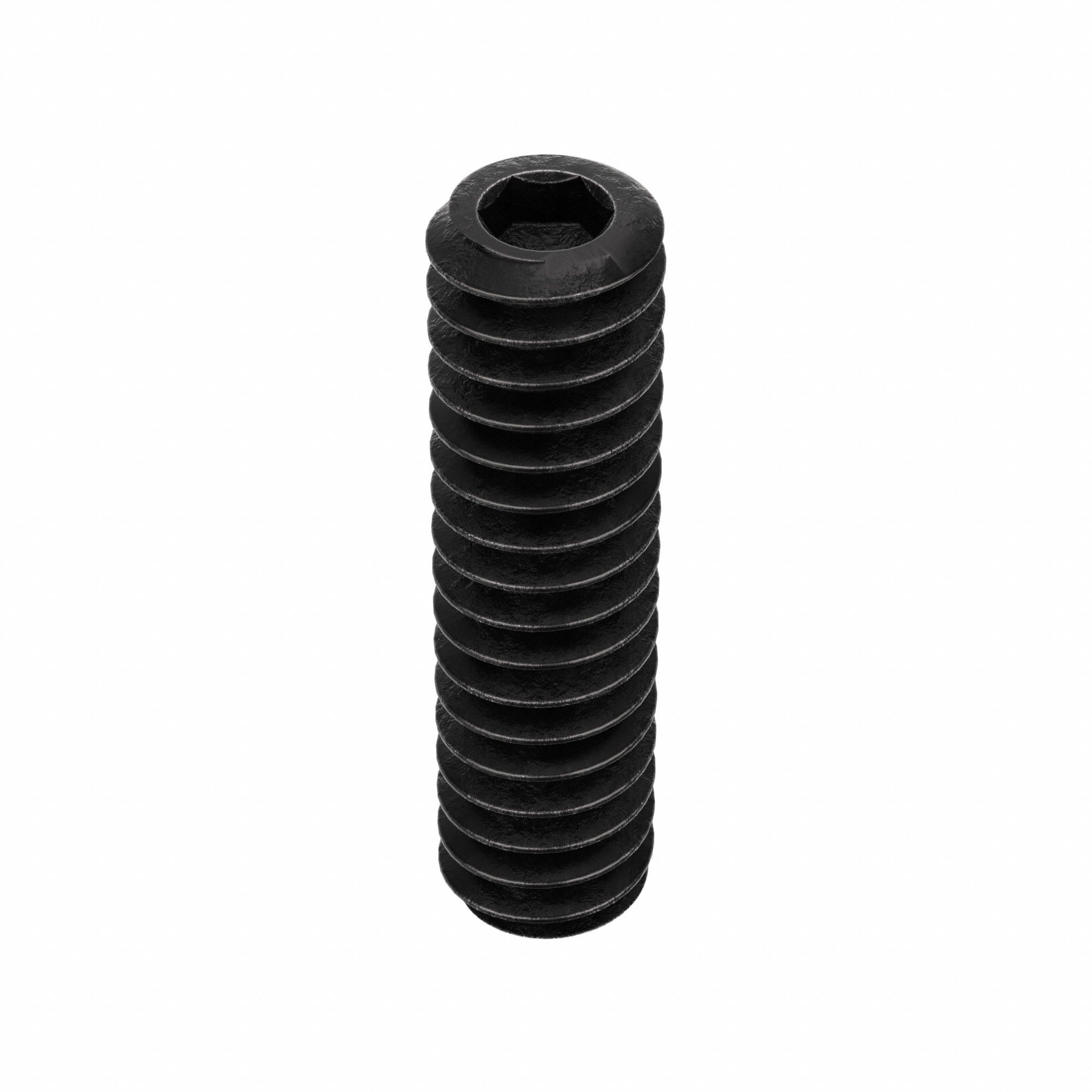 Socket Set Screw: #10-24 Thread Size, 3/4 in Overall Lg, Flat pt, Alloy Steel, Black Oxide, 100 PK