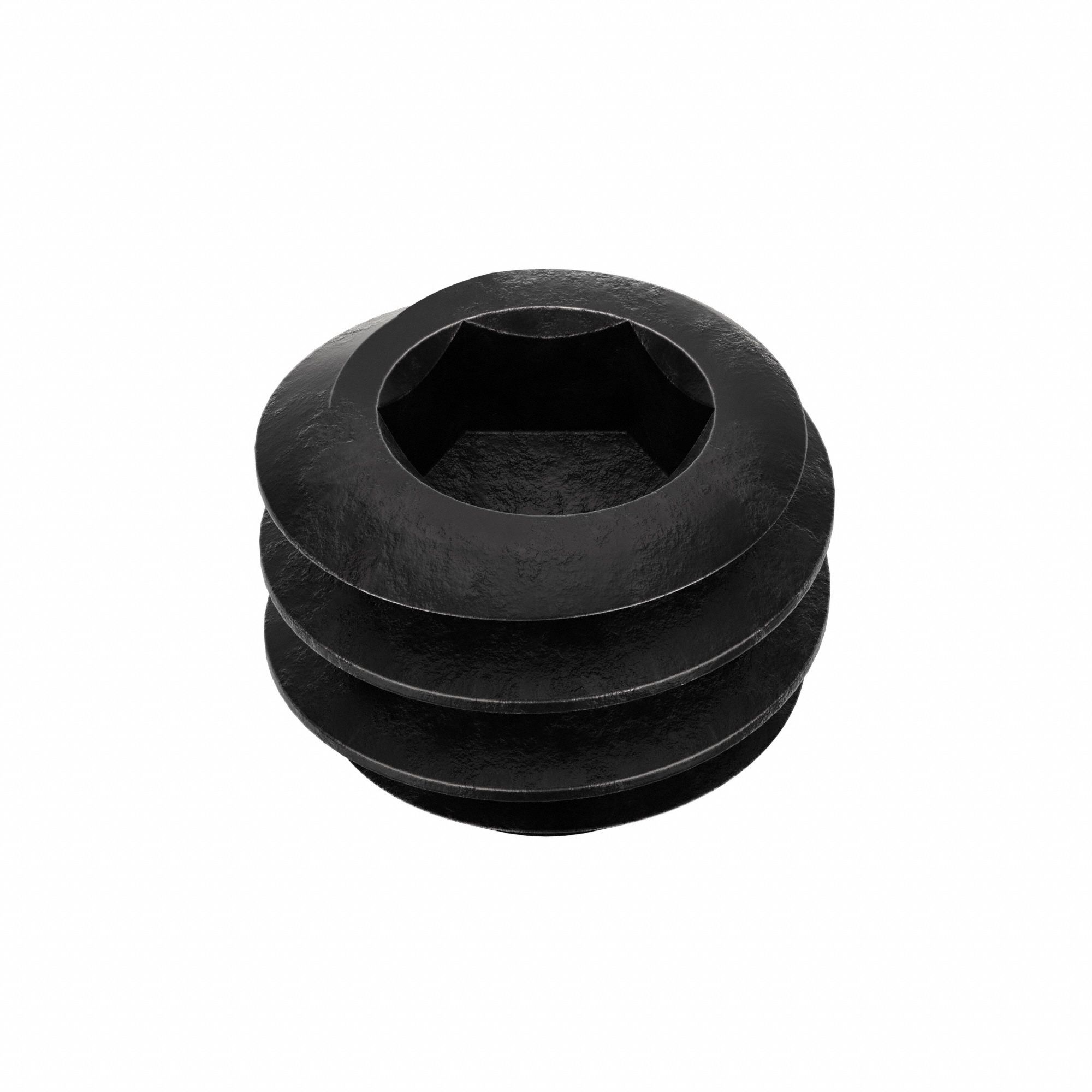 Socket Set Screw: 1/4"-20 Thread Size, 3/16 in Overall Lg, Flat pt, Alloy Steel, Black Oxide, 100 PK