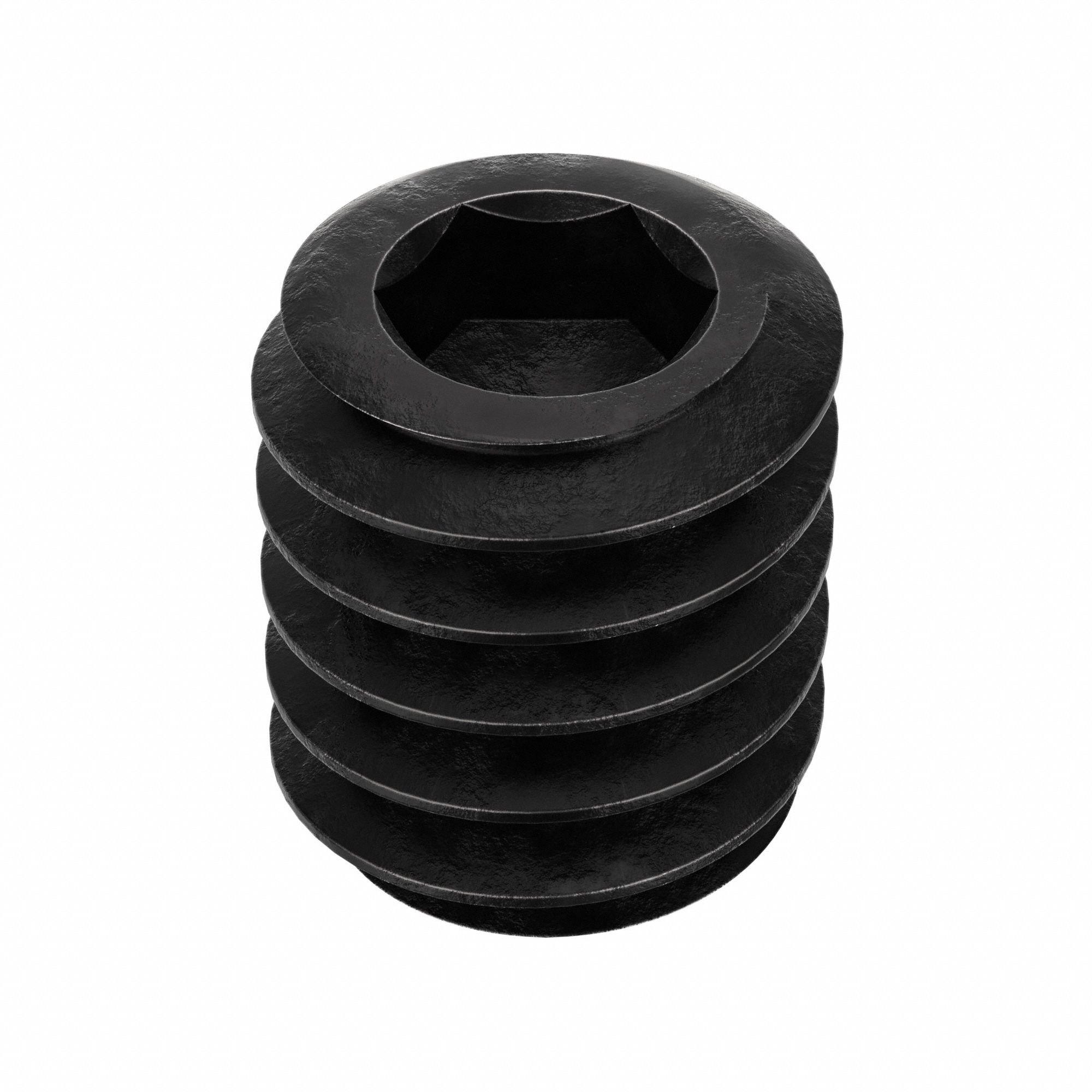 Socket Set Screw: 1/4"-20 Thread Size, 5/16 in Overall Lg, Flat pt, Alloy Steel, Black Oxide, 100 PK