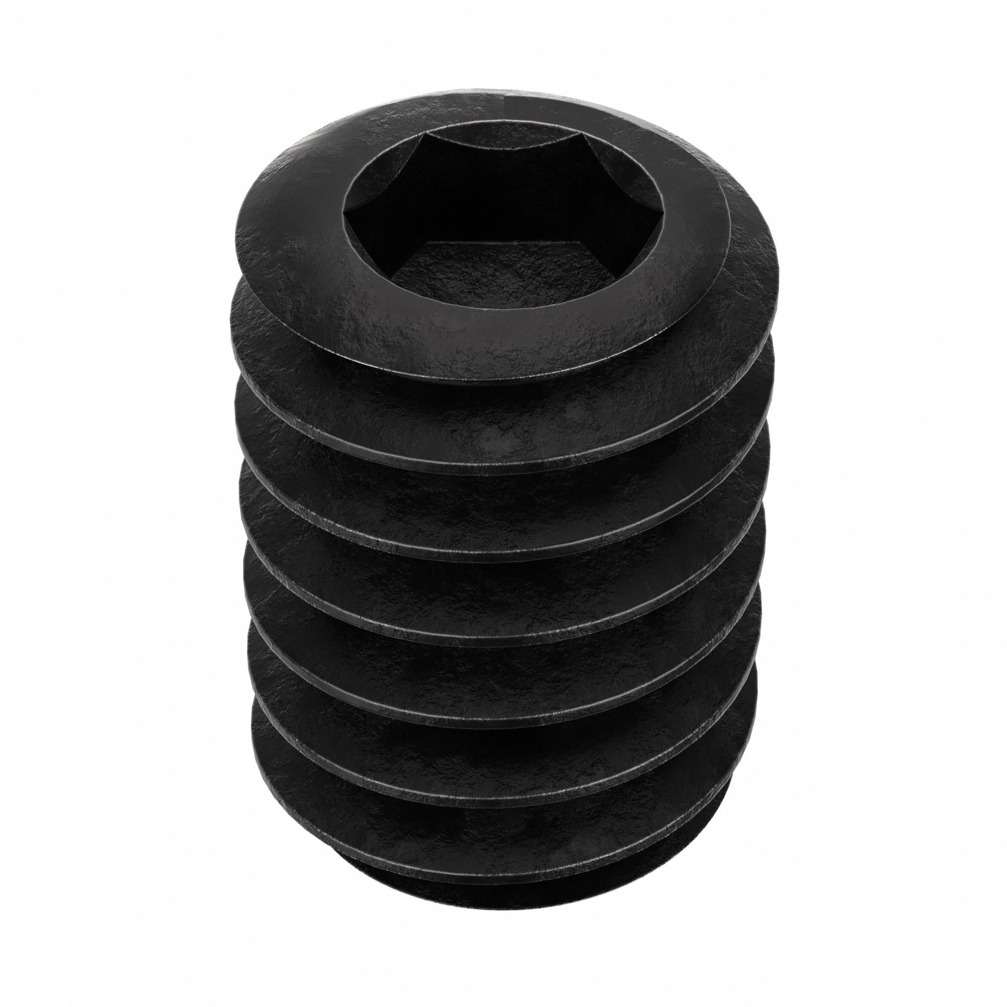 Socket Set Screw: 1/4"-20 Thread Size, 3/8 in Overall Lg, Flat pt, Alloy Steel, Black Oxide, 100 PK