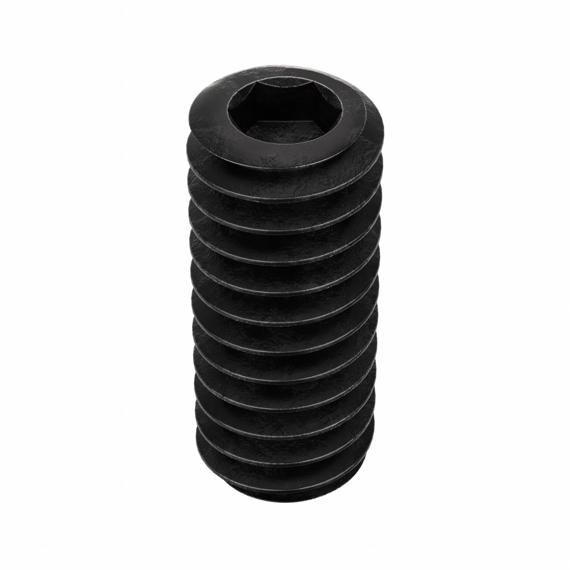 Socket Set Screw: 1/4"-20 Thread Size, 5/8 in Overall Lg, Flat pt, Alloy Steel, Black Oxide, 100 PK