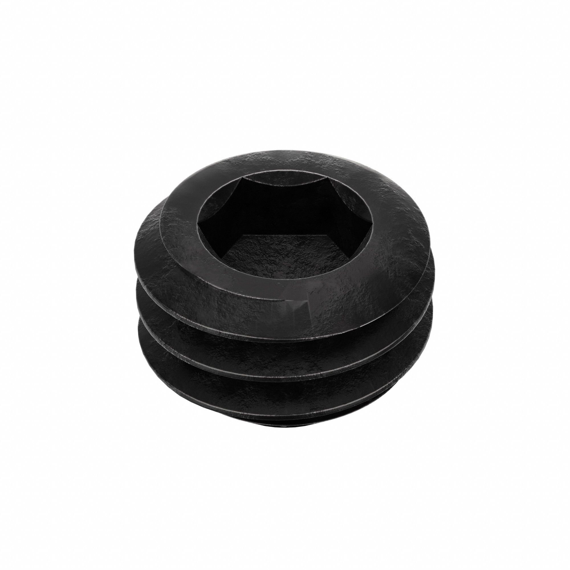 Socket Set Screw: 3/8"-16 Thread Size, 1/4 in Overall Lg, Flat pt, Alloy Steel, Black Oxide, 100 PK