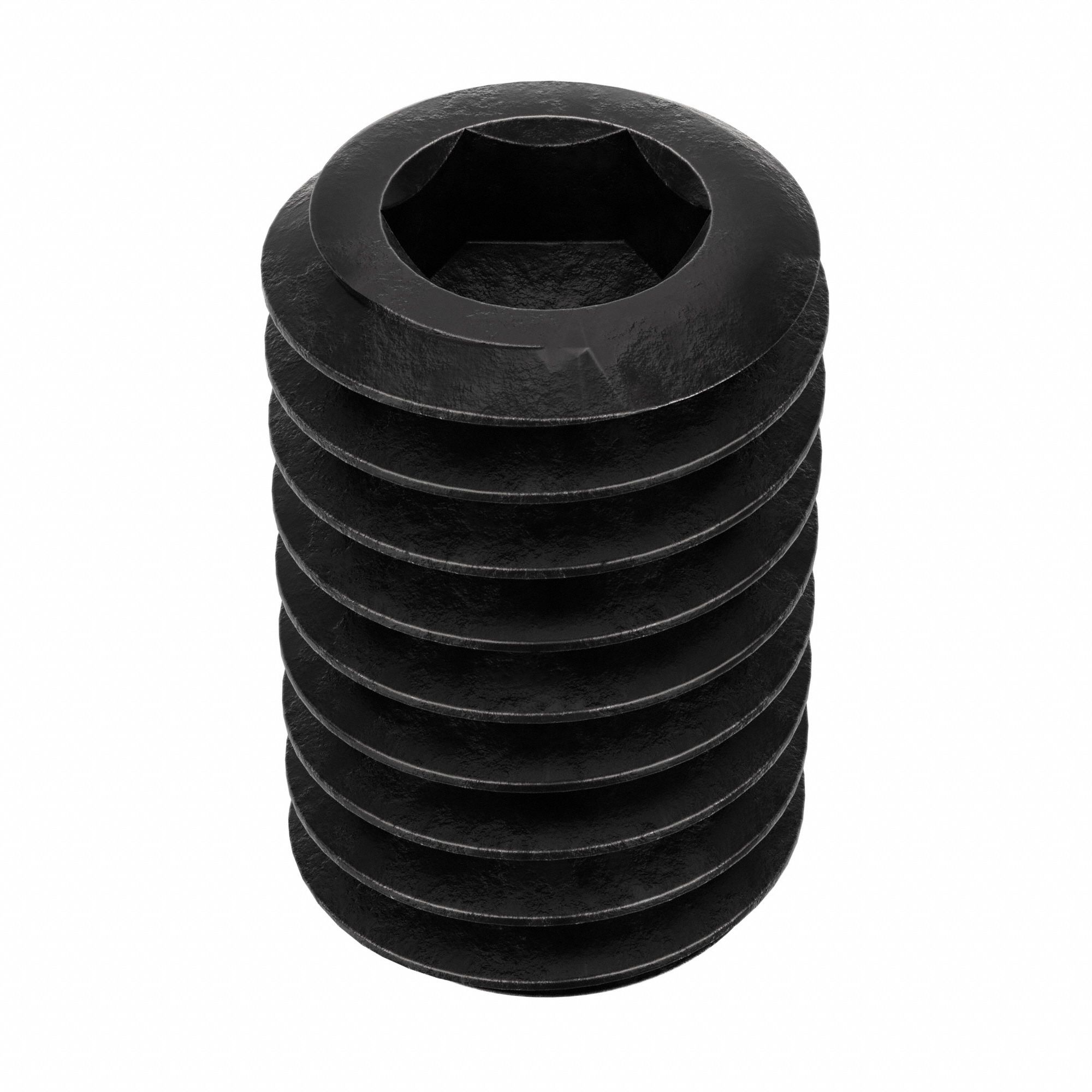 Socket Set Screw: 3/8"-16 Thread Size, 5/8 in Overall Lg, Flat pt, Alloy Steel, Black Oxide, 100 PK