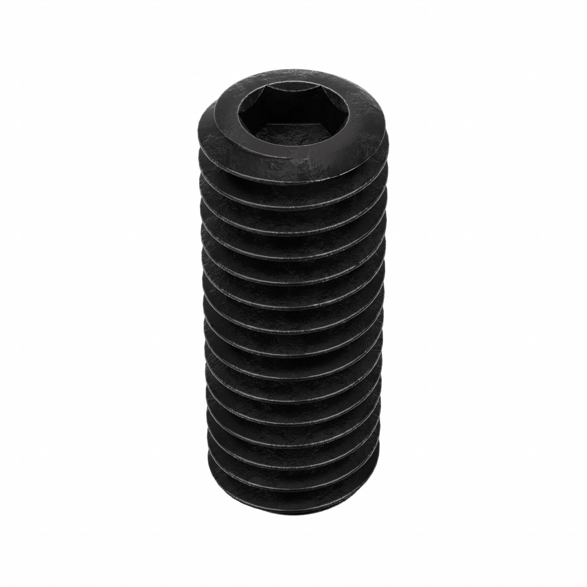 Socket Set Screw: 3/8"-16 Thread Size, 1 in Overall Lg, Flat pt, Alloy Steel, Black Oxide, 100 PK