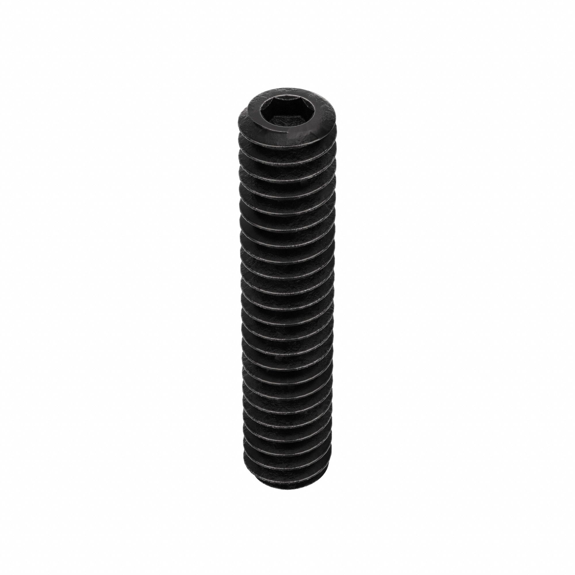 Socket Set Screw: #3-48 Thread Size, 1/2 in Overall Lg, Cup pt, Alloy Steel, Black Oxide, 100 PK