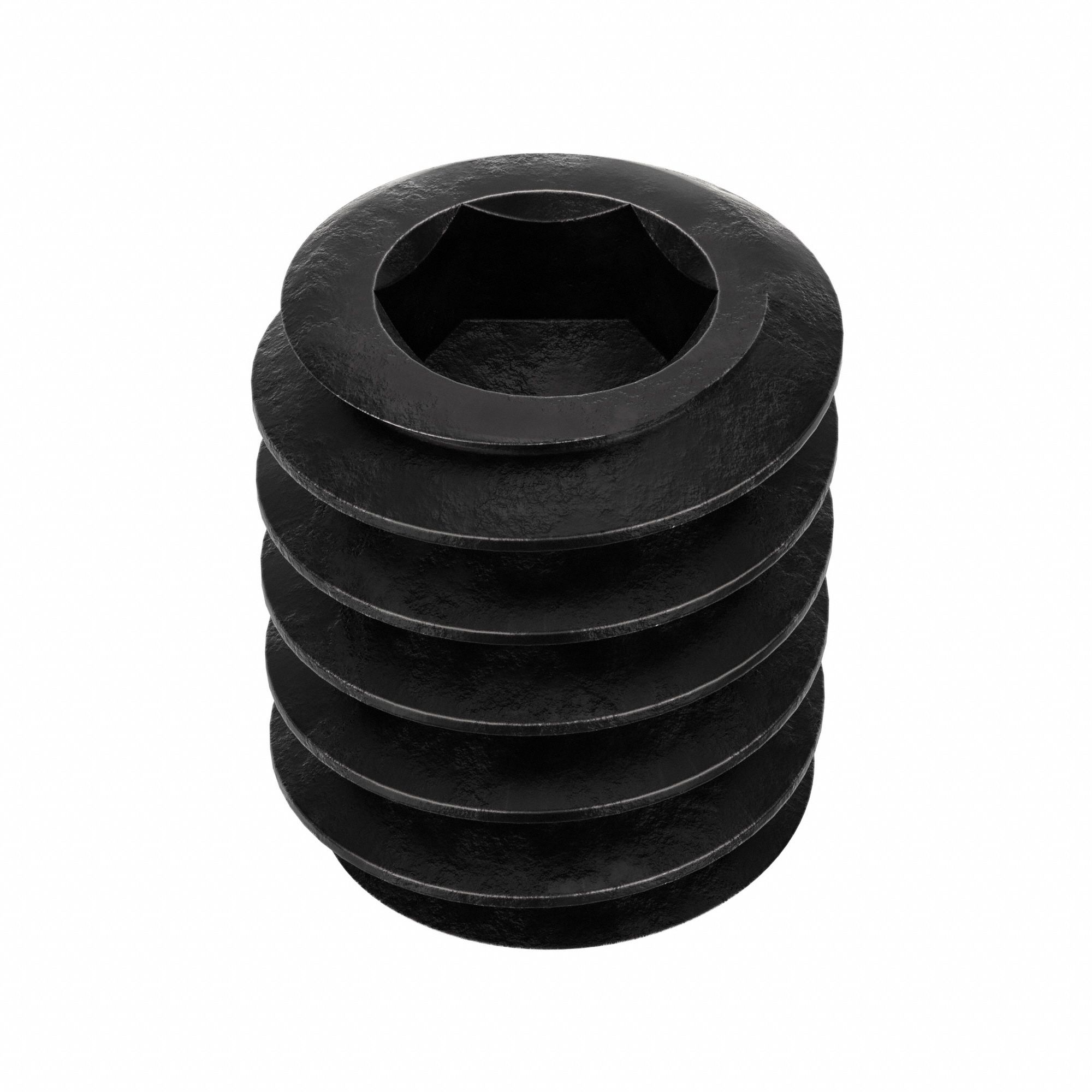 Socket Set Screw: 1/4"-20 Thread Size, 5/16 in Overall Lg, Oval pt, Alloy Steel, Black Oxide, 100 PK