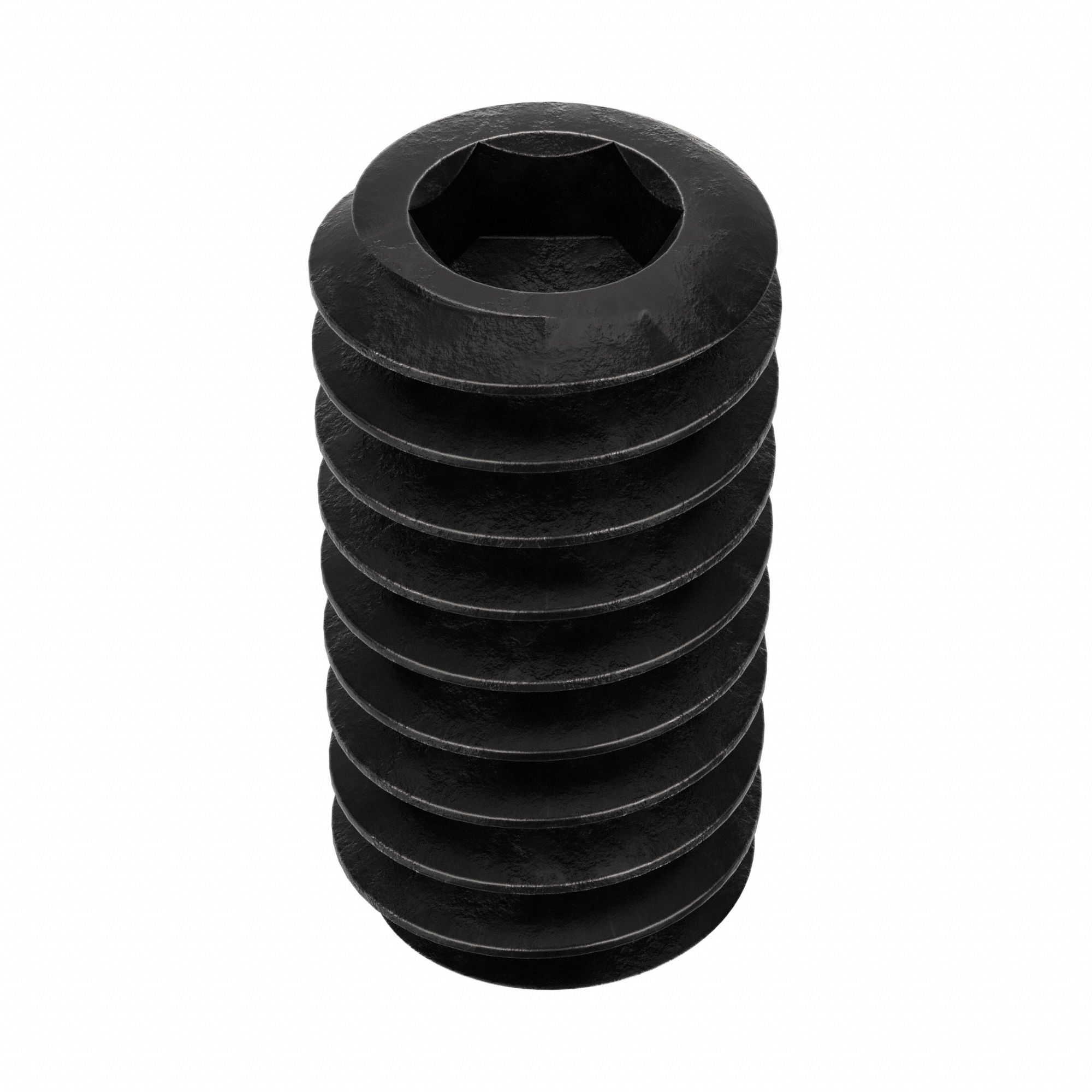 Socket Set Screw: 1/4"-20 Thread Size, 1/2 in Overall Lg, Oval pt, Alloy Steel, Black Oxide, 100 PK
