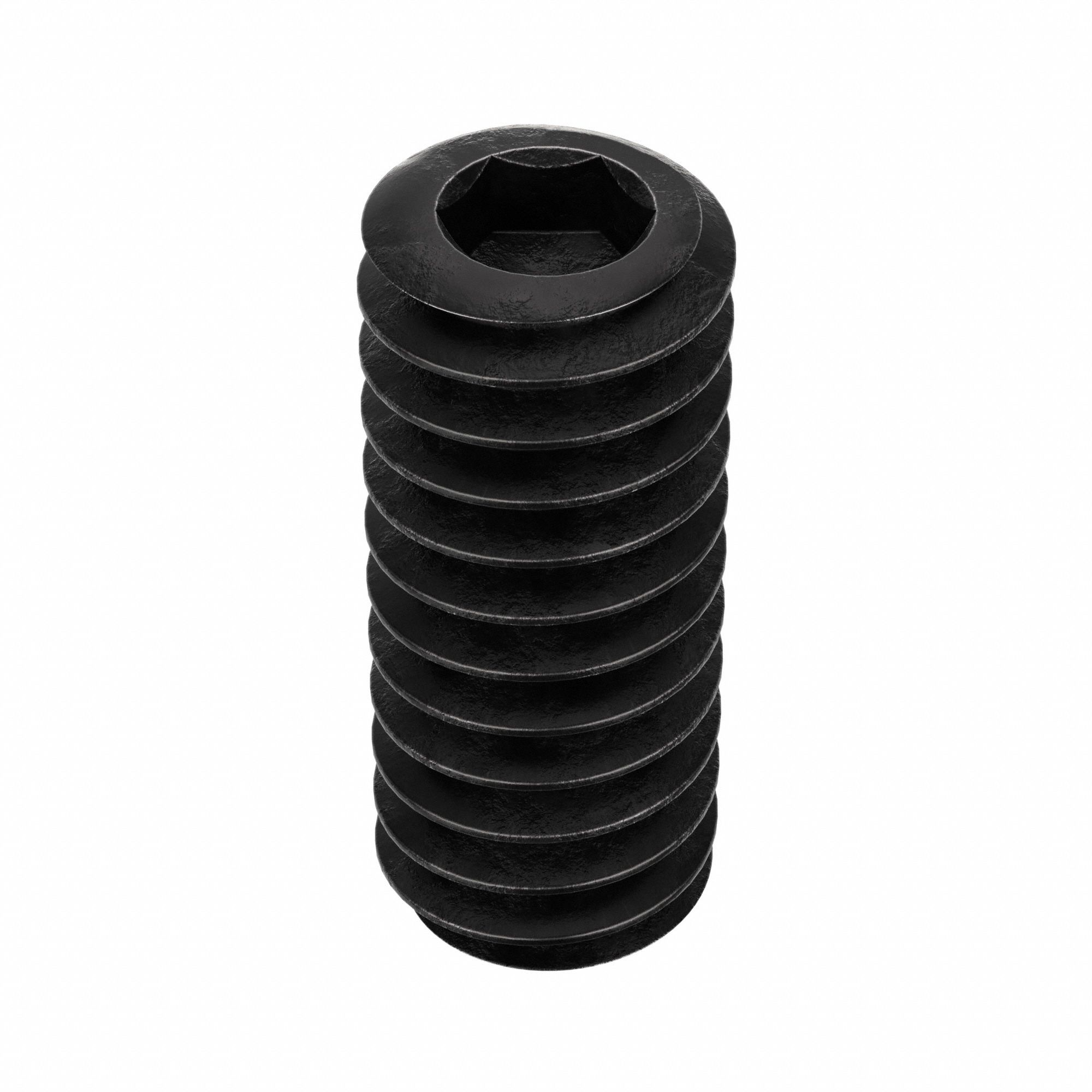 Socket Set Screw: 1/4"-20 Thread Size, 5/8 in Overall Lg, Oval pt, Alloy Steel, Black Oxide, 100 PK