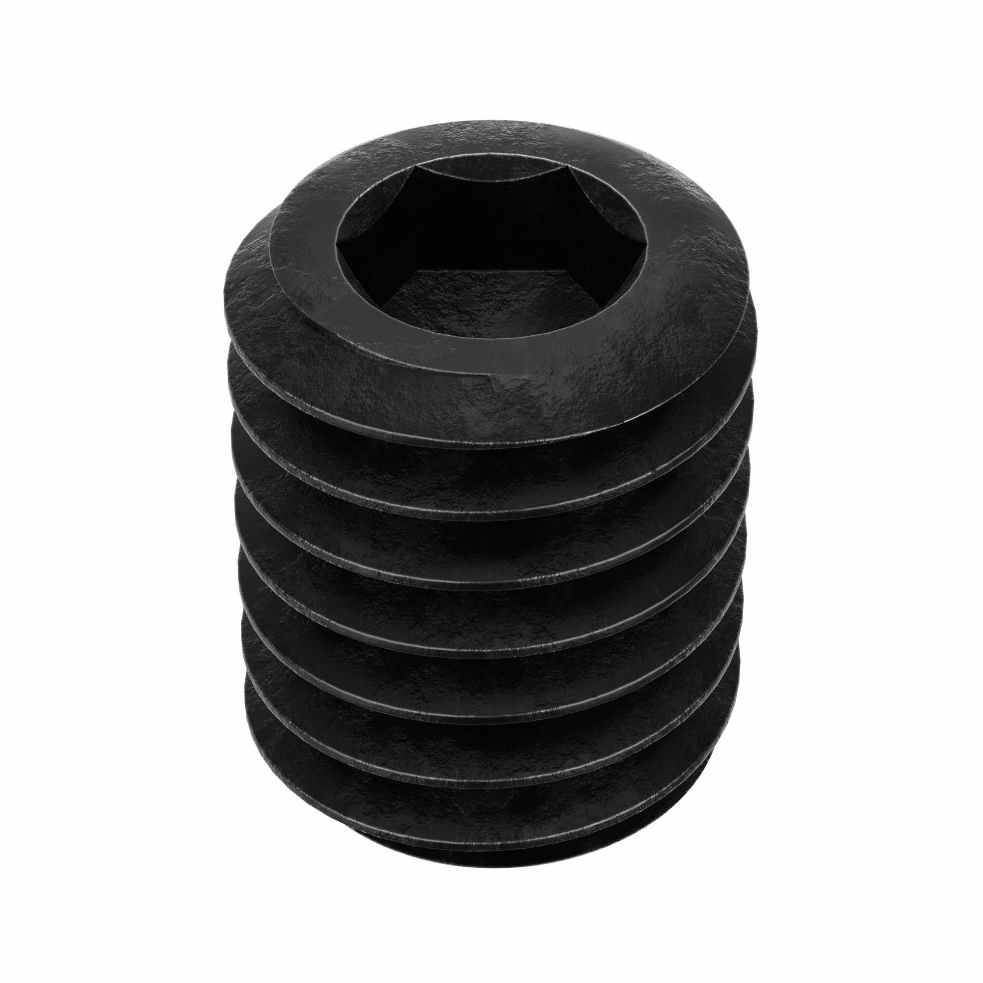 Socket Set Screw: 3/8"-16 Thread Size, 1/2 in Overall Lg, Oval pt, Alloy Steel, Black Oxide, 100 PK