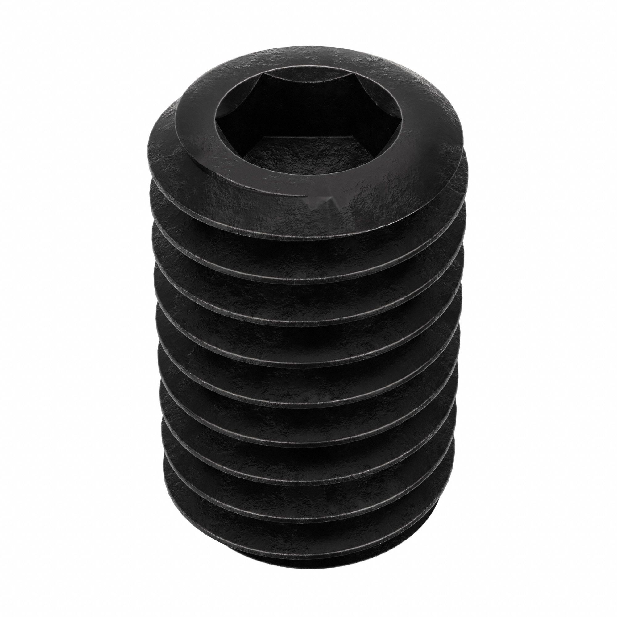 Socket Set Screw: 3/8"-16 Thread Size, 5/8 in Overall Lg, Oval pt, Alloy Steel, Black Oxide, 100 PK