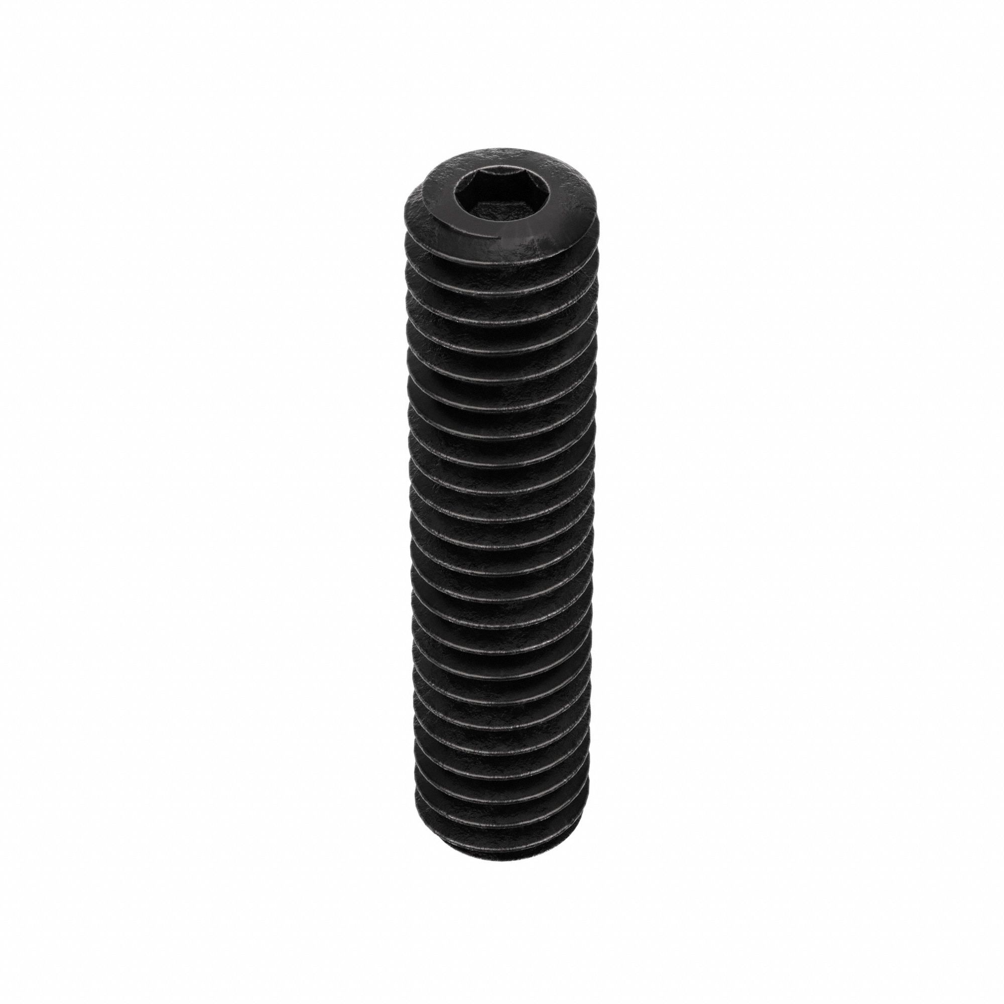 Socket Set Screw: #4-48 Thread Size, 1/2 in Overall Lg, Cup pt, Alloy Steel, Black Oxide, 100 PK