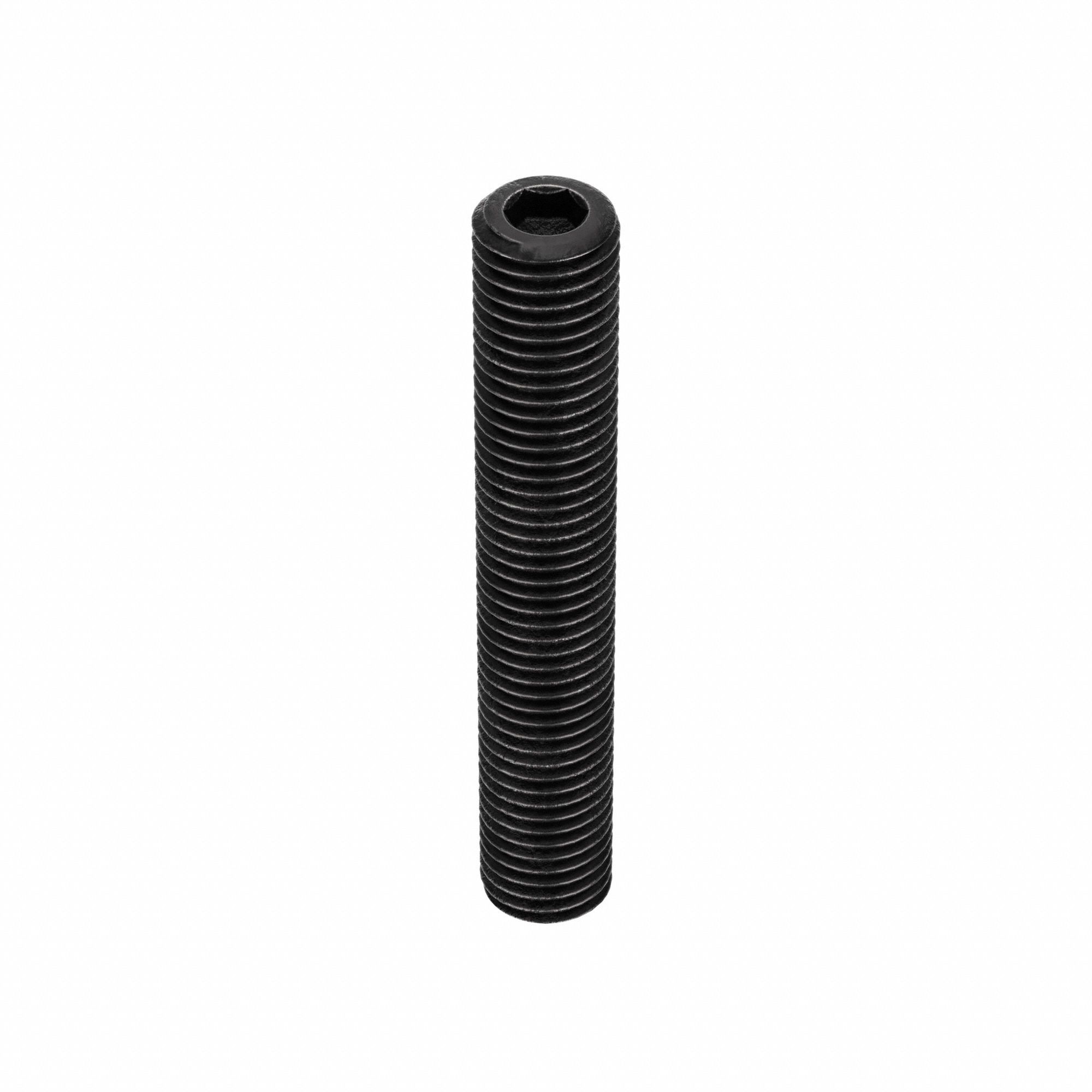 Socket Set Screw: 5/16"-24 Thread Size, 2 in Overall Lg, Cup pt, Alloy Steel, Black Oxide, 100 PK