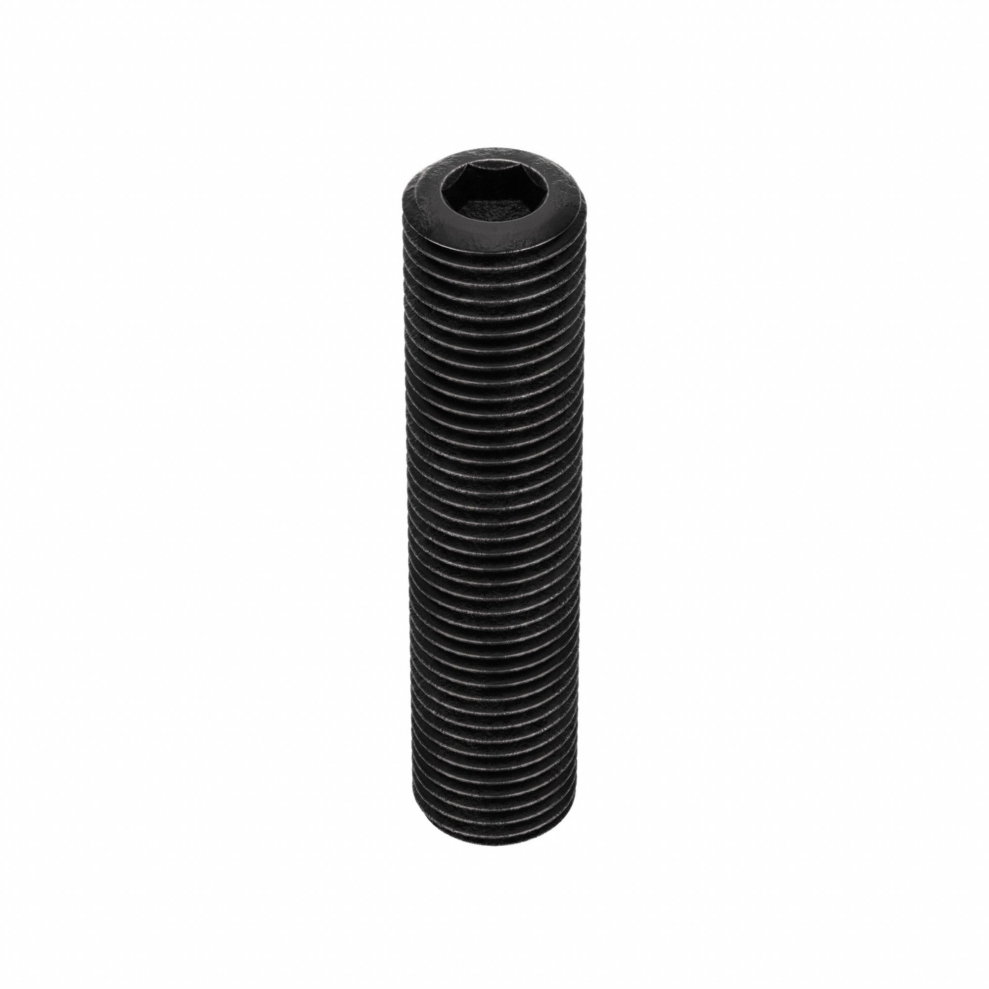 Socket Set Screw: 3/8"-24 Thread Size, 1 3/4 in Overall Lg, Cup pt, Alloy Steel, Black Oxide, 50 PK