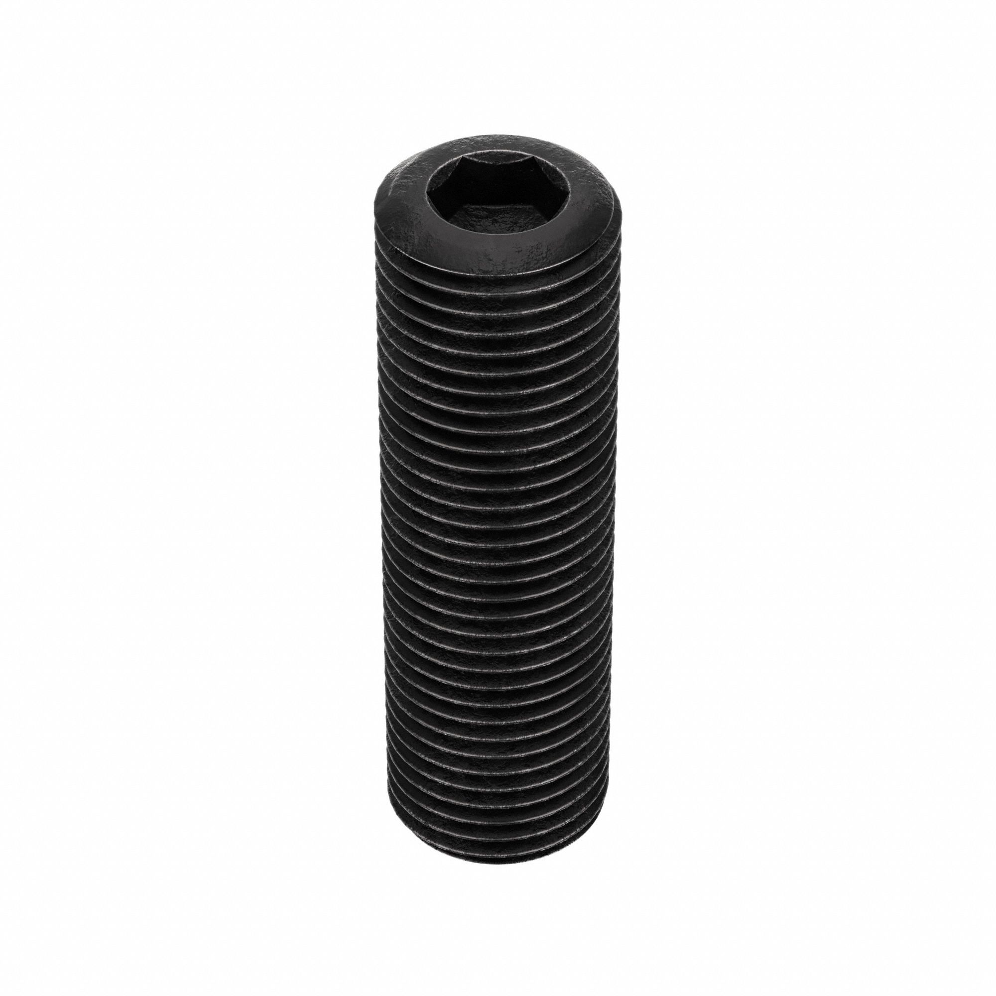 Socket Set Screw: 1/2"-20 Thread Size, 1 3/4 in Overall Lg, Cup pt, Alloy Steel, Black Oxide, 25 PK
