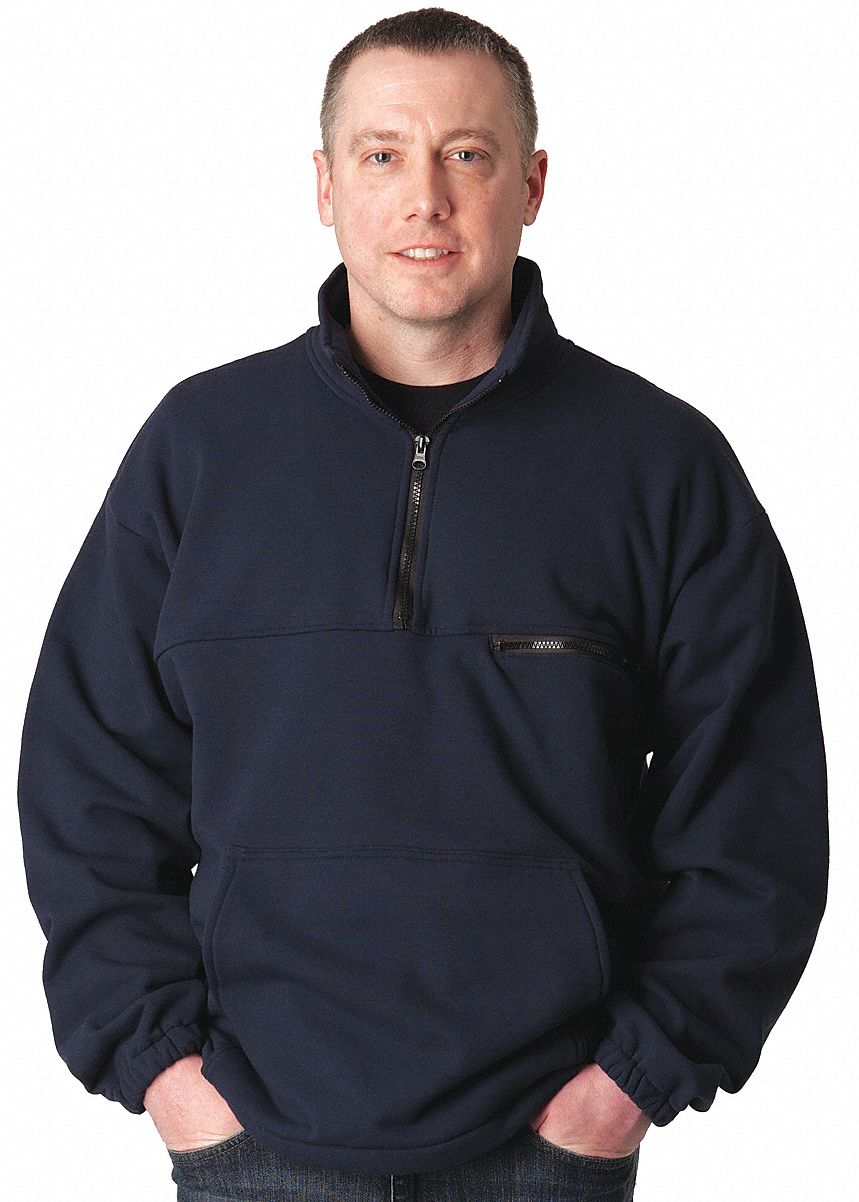 Flame-resistant Mock Turtleneck Sweat Shirt - Grainger