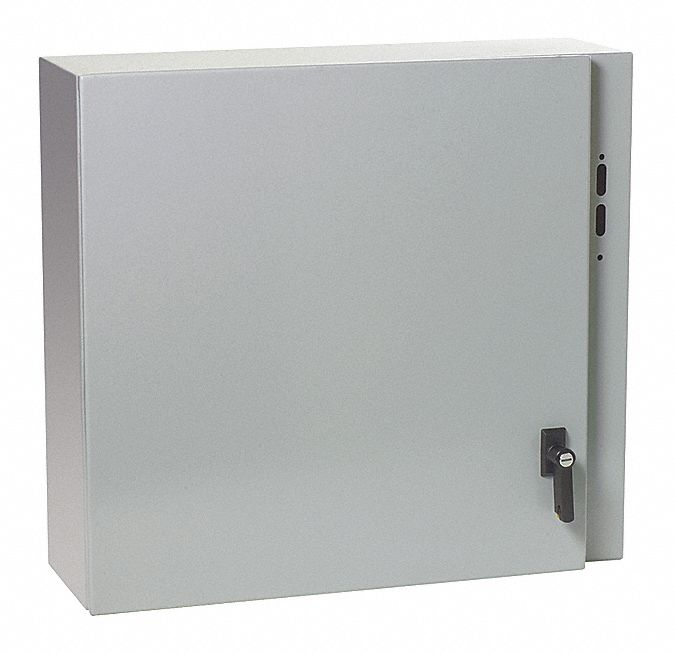 Disconnect Enclosure: NEMA 12/13, Powder-Coated Steel, 30 in x 21 in x 8 in, Keyed Handle