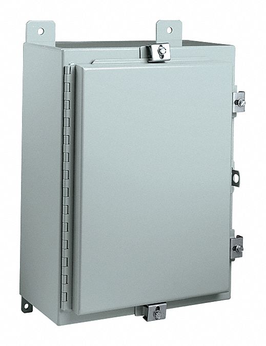 Enclosure: Steel, 24 in x 30 in x 8 in, NEMA 12/13/4, Solid Cover, Hinged