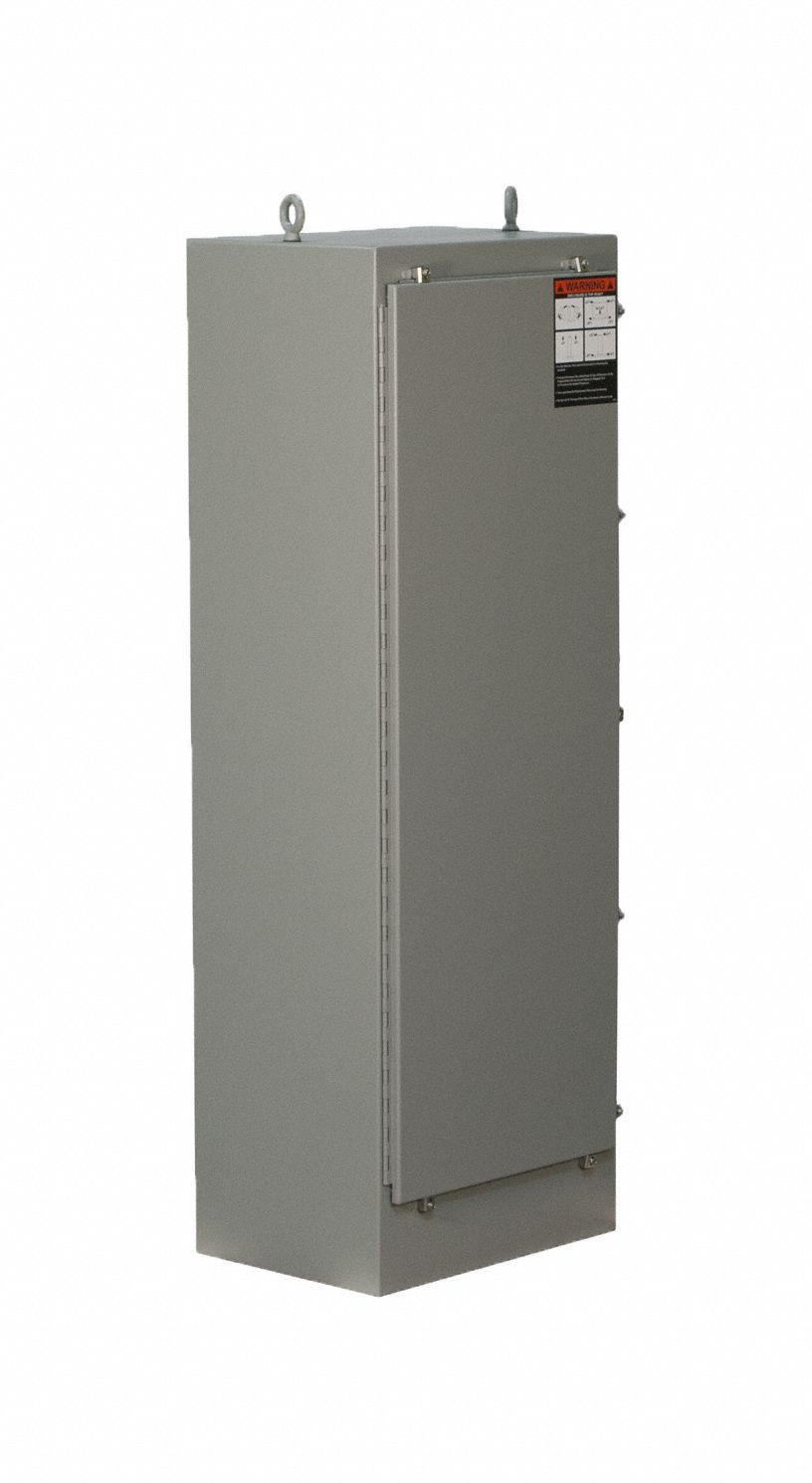 Enclosure: Steel, 72 in x 25 in x 18 in, NEMA 12/4, Solid Cover, Hinged