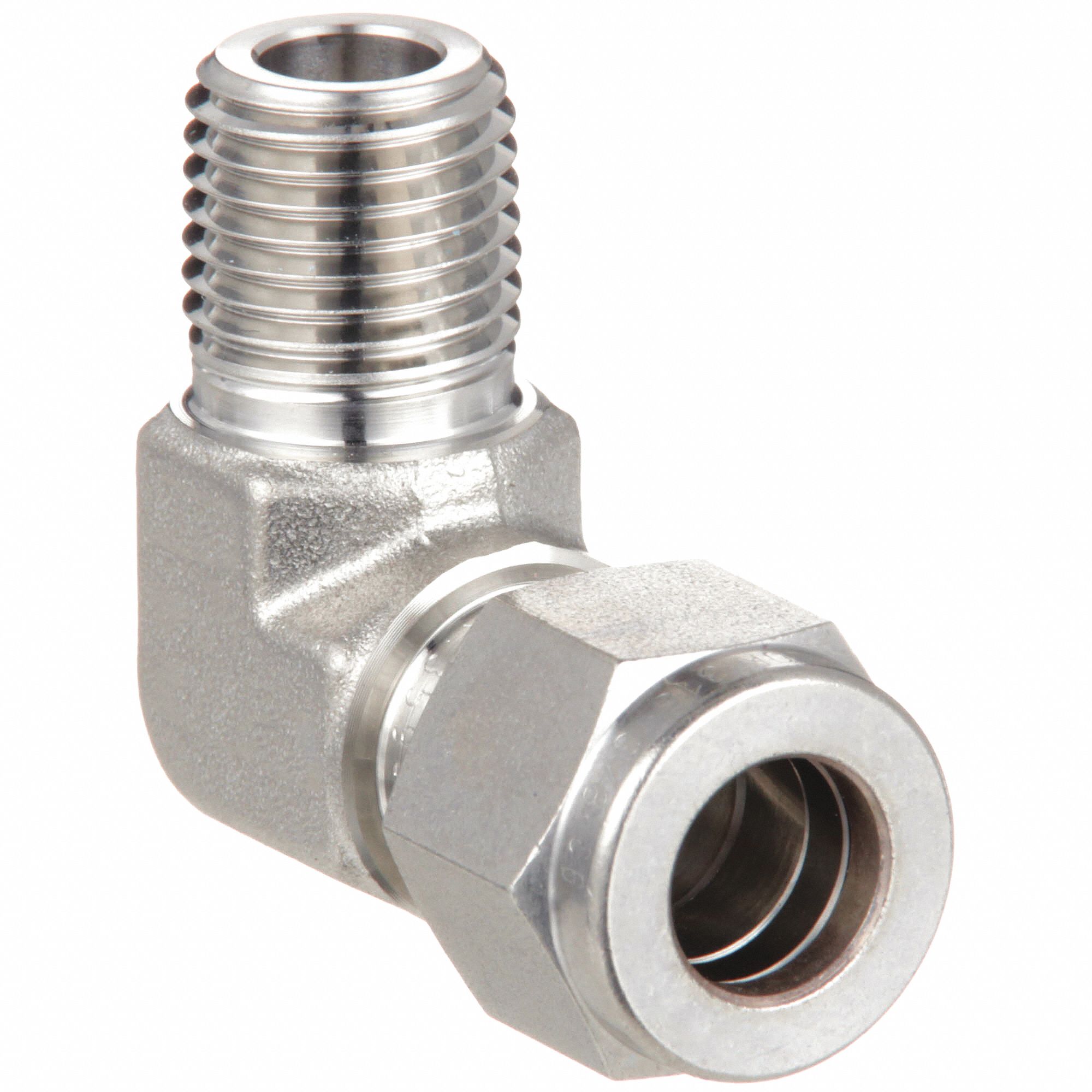 Goldpea Stainless Steel 304 Compression 90 Degree Elbow 8mm OD X 8mm OD Tube Fitting With Double Ferrule, Pack Of 2
