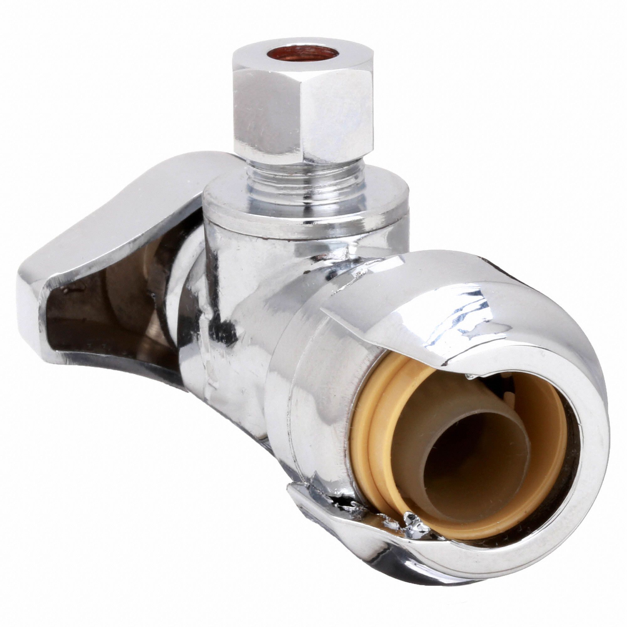 SHARKBITE Chrome Angle Supply Stop, Push Inlet Type, 200 psi 31LC72233360000LF Grainger
