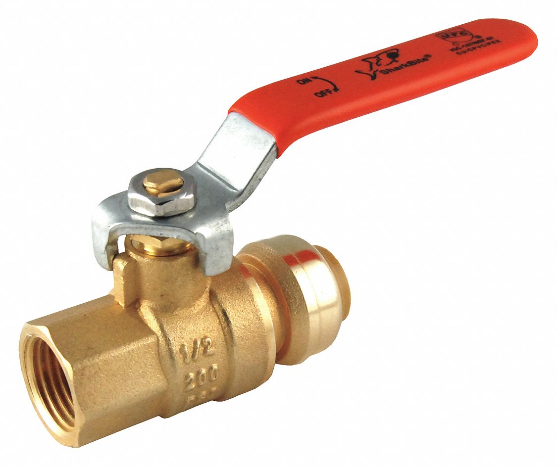 SHARKBITE Ball Valve, Lead-Free DZR Brass, Inline, 2-Piece, Pipe Size 1 ...