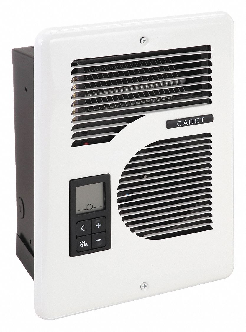 Recessed Electric Wall-Mount Heater: 1000 W/1500 W/1600 W, 120/208/240V AC, 1 or 3 Phase