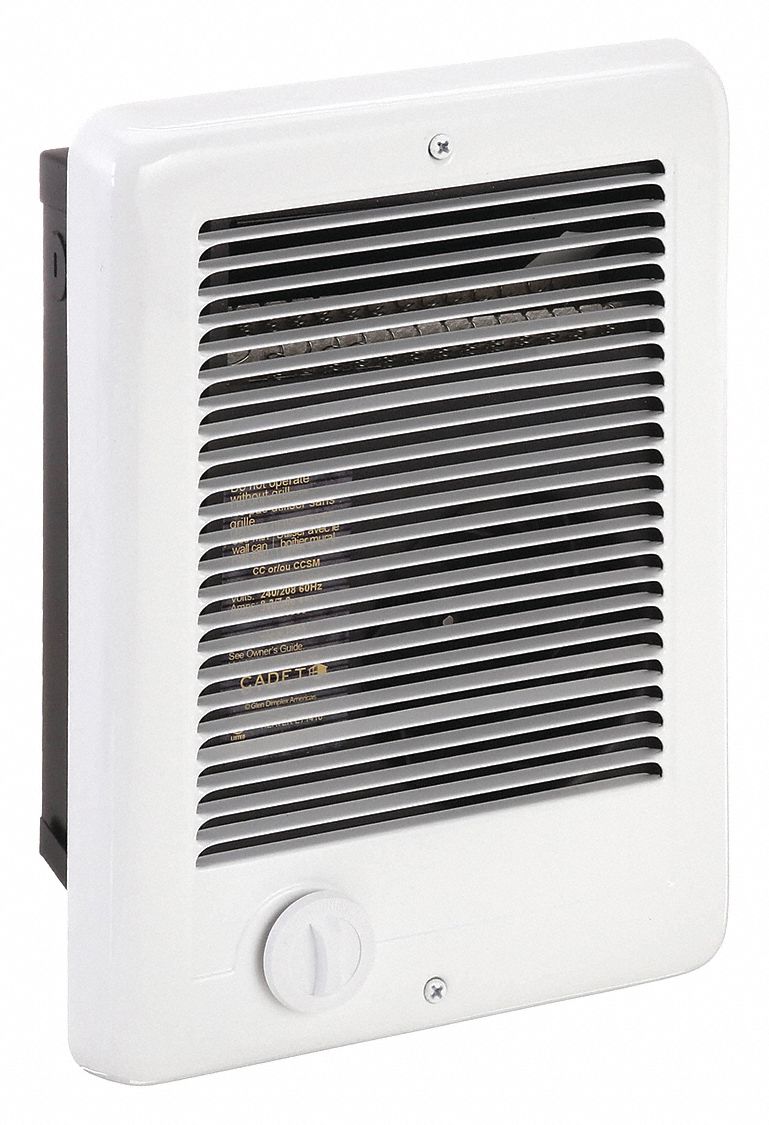 Recessed Electric Wall-Mount Heater: 1250 W/937 W, 240/208V AC, 1 Phase, 208/240V AC, 1-phase