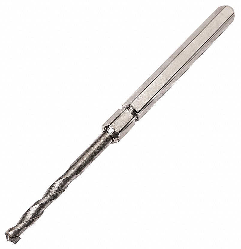 Pilot Drill Bit: Fits 1 1/2 in to 6 5/8 in Hole Saw Dia. - Imperial, 1/4 in Pilot Bit Size