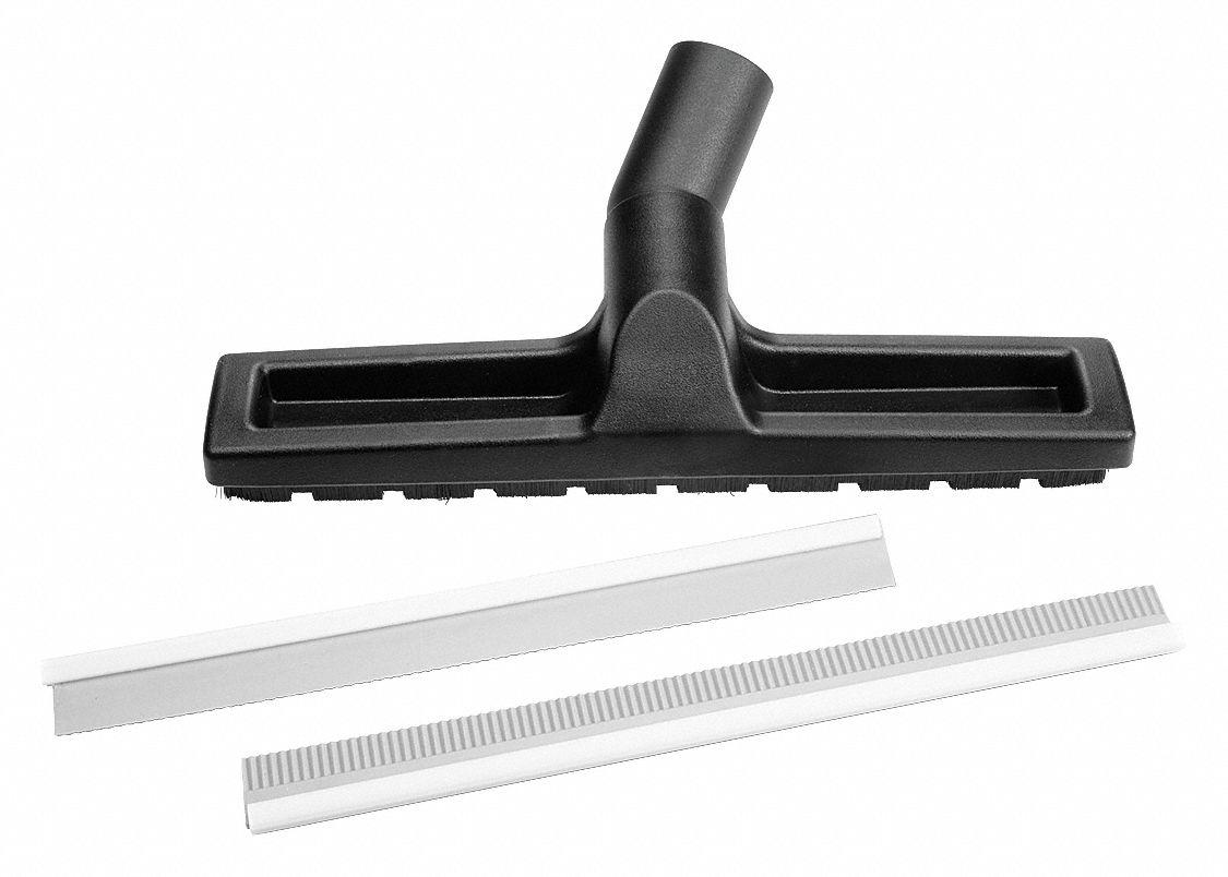 Floor Tool and Nozzle: Polypropylene, For 1 1/8 in Hose Dia, 12 in Lg, 6 1/2 in Wd, 3 1/2 in Dp