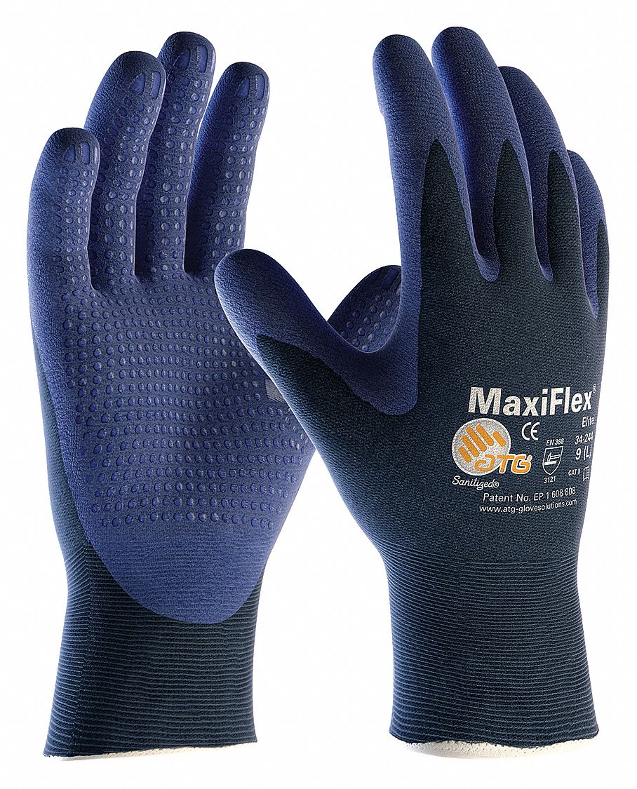 Coated Gloves, Palm/Fingers, M , PR