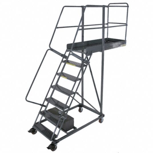 Ballymore 6 Steps 60 In Platform Ht Cantilever Rolling Ladder 31me03cl 6 28 Grainger 