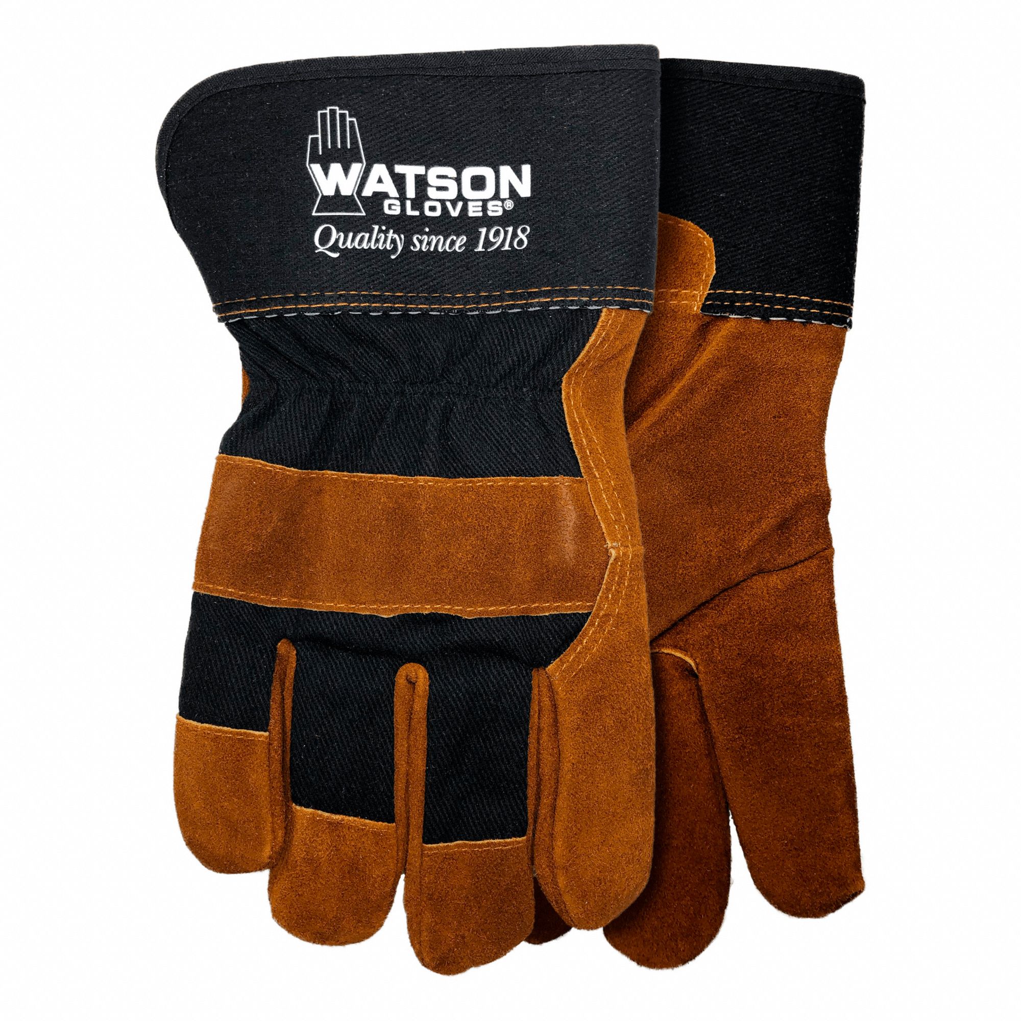 LEATHER GLOVES, WING THUMB, ONE SIZE, SPLIT COWHIDE/FOAM LINING/COTTON STITCHING, PAIR