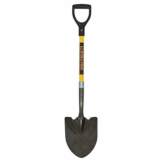 Round Point Shovel: 29 in Handle Lg, 9 1/2 in Blade Wd, 11 1/2 in Blade Lg