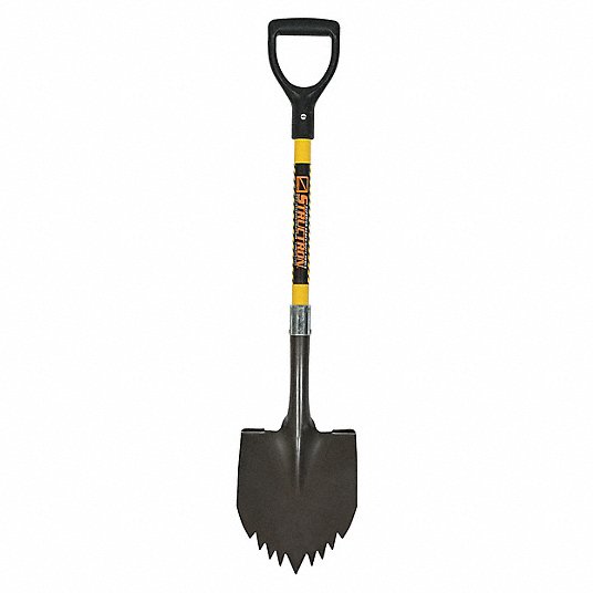 Round Point Shovel: 40 in Handle Lg, 9 in Blade Wd, 11 in Blade Lg, D-Grip