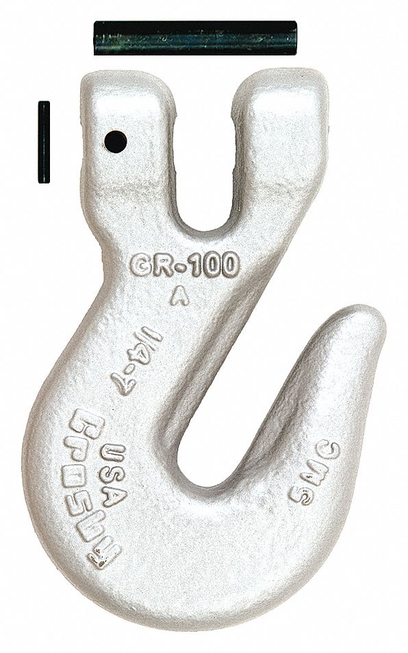 CLEVIS GRAB HOOK, FOR GRADE 100 CHAIN, WLL 4300 LB, 1/4 IN, FORGED ALLOY STEEL