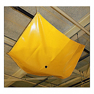 ROOF LEAK DIVERTER, 12 X 12 FT, BUNGEE CORDS WITH HOOKS MOUNTED, PVC, YELLOW