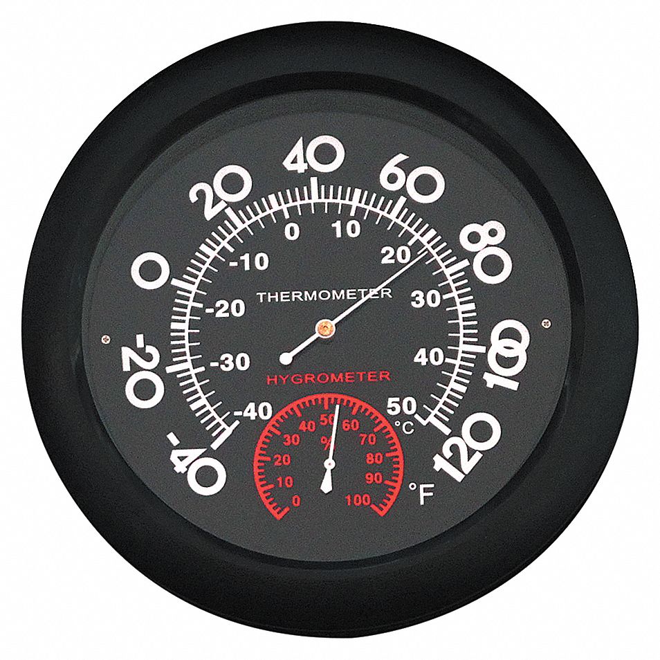 GRAINGER APPROVED ANALOG THERMOMETER,-40-120 DEGREE F - Wall-Mount ...