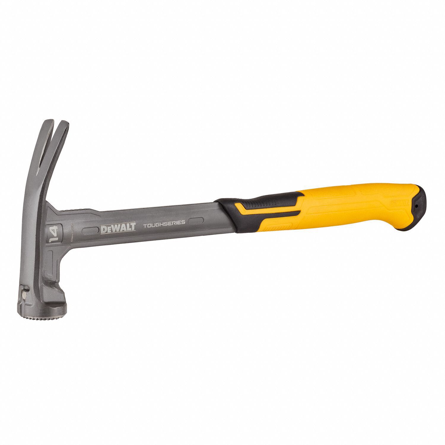 DEWALT Straight Claw Hammer Steel, Textured Grip, Steel Handle, 14 oz