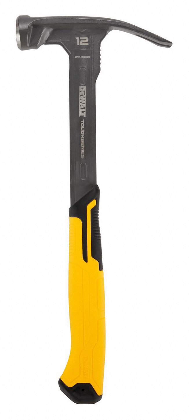 DEWALT Straight Claw Hammer Steel, Textured Grip, Steel Handle, 12 oz Head Wt, 12 in Overall Lg