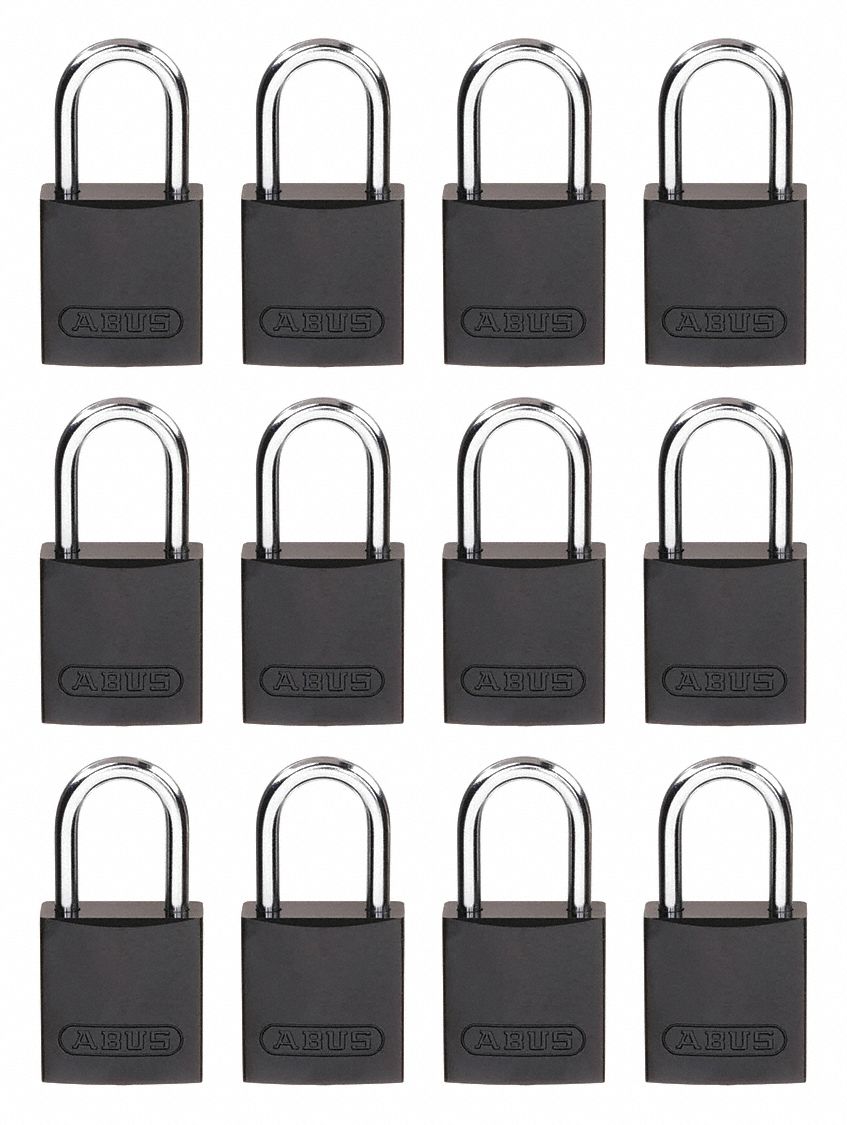 Lockout Padlock, KA, Black, 2-17/32"H, PK12