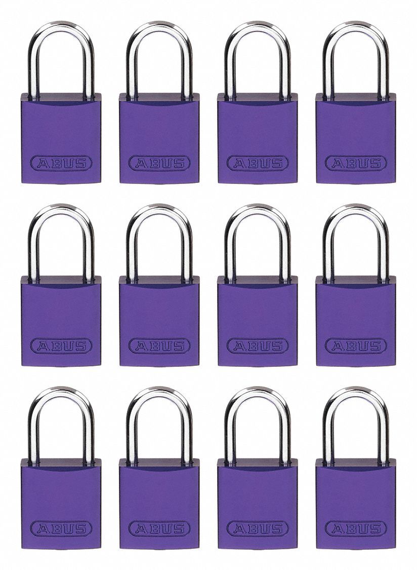Lockout Padlock, KA, Purple, 2-17/32"H, PK12