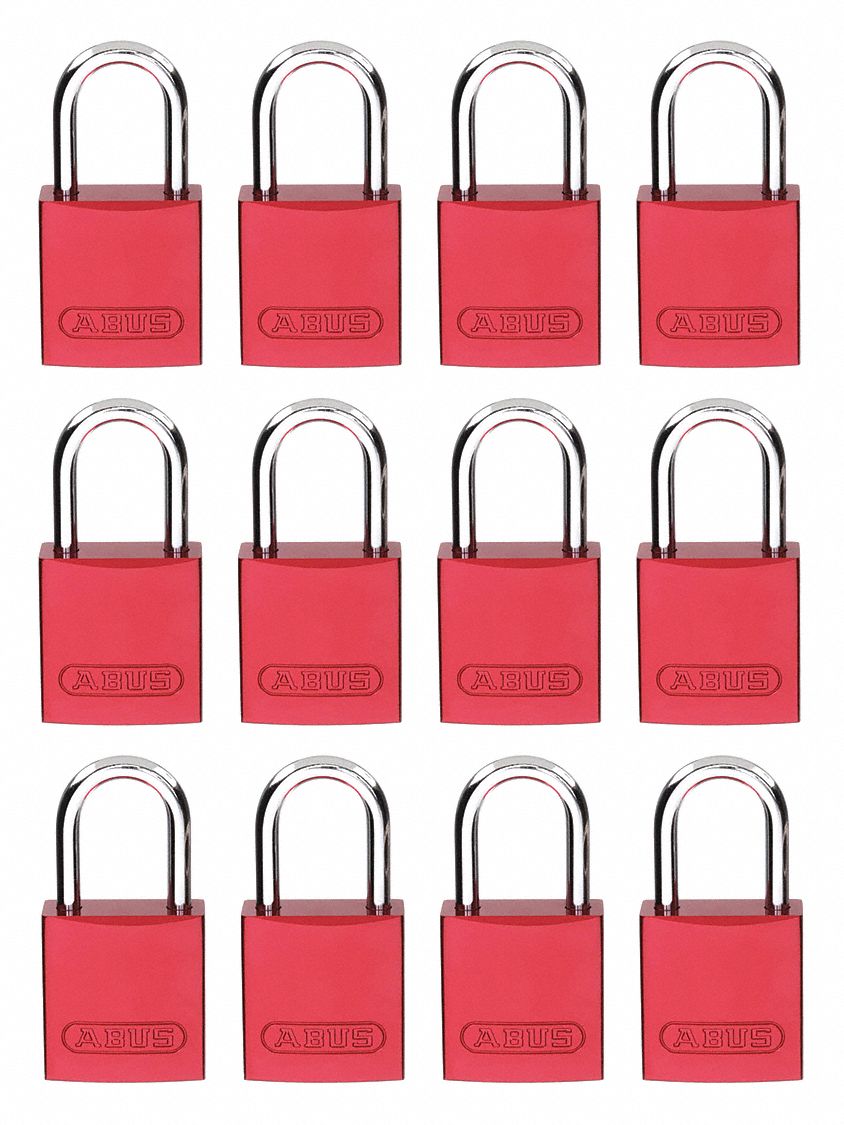 Lockout Padlock, KA, Red, 2-17/32"H, PK12