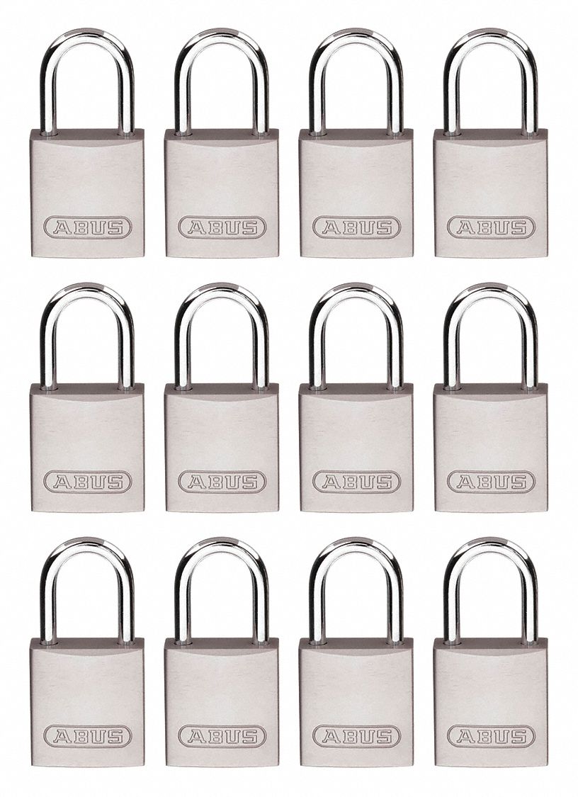 Lockout Padlock, KA, Silver, 2-17/32"H, PK12