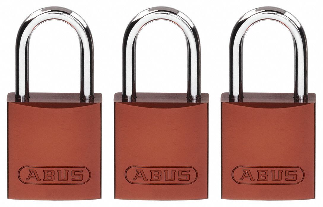 Lockout Padlock, KA, Brown, 2-17/32"H, PK3